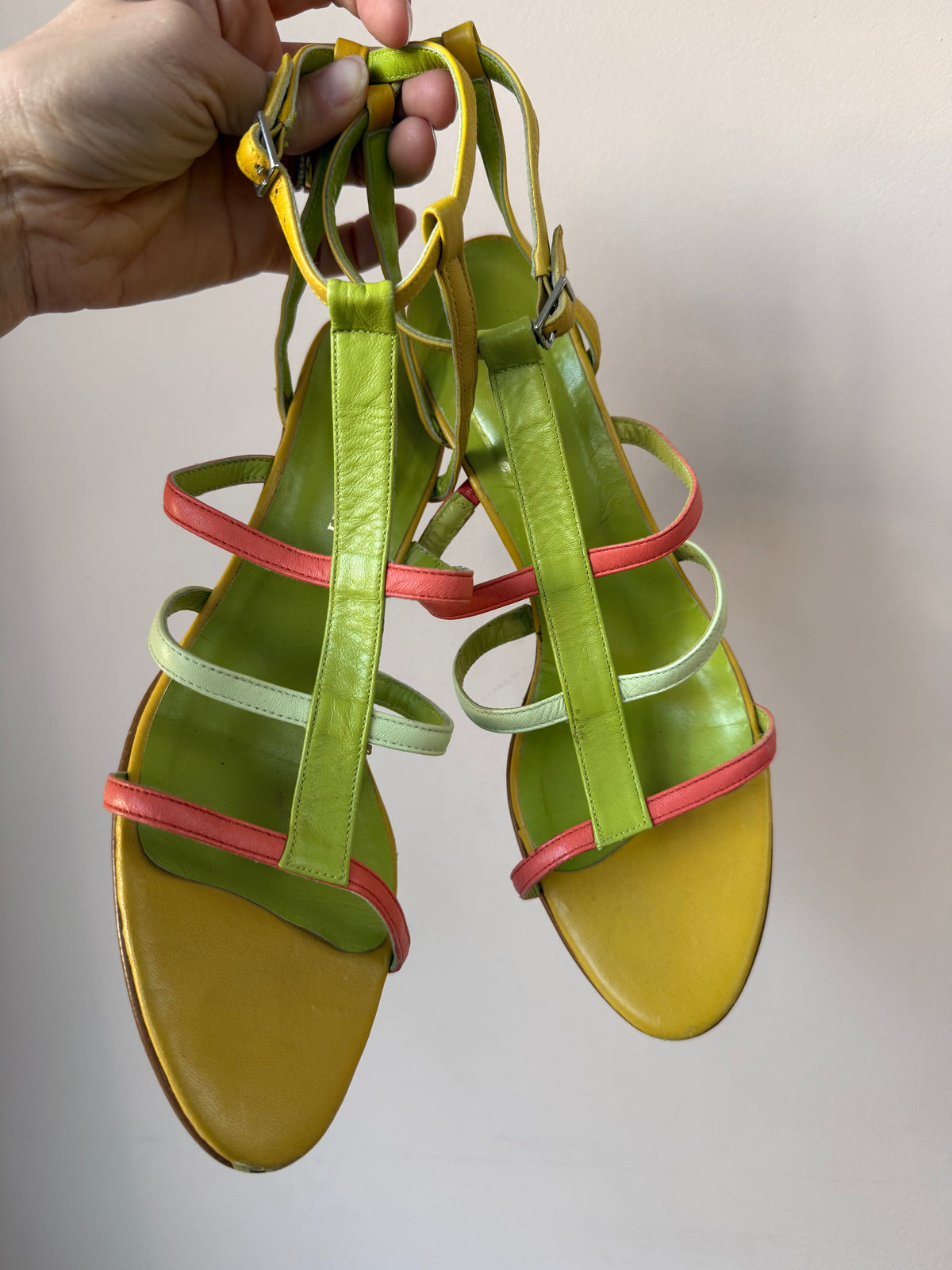 Leather strappy sandals size UK6