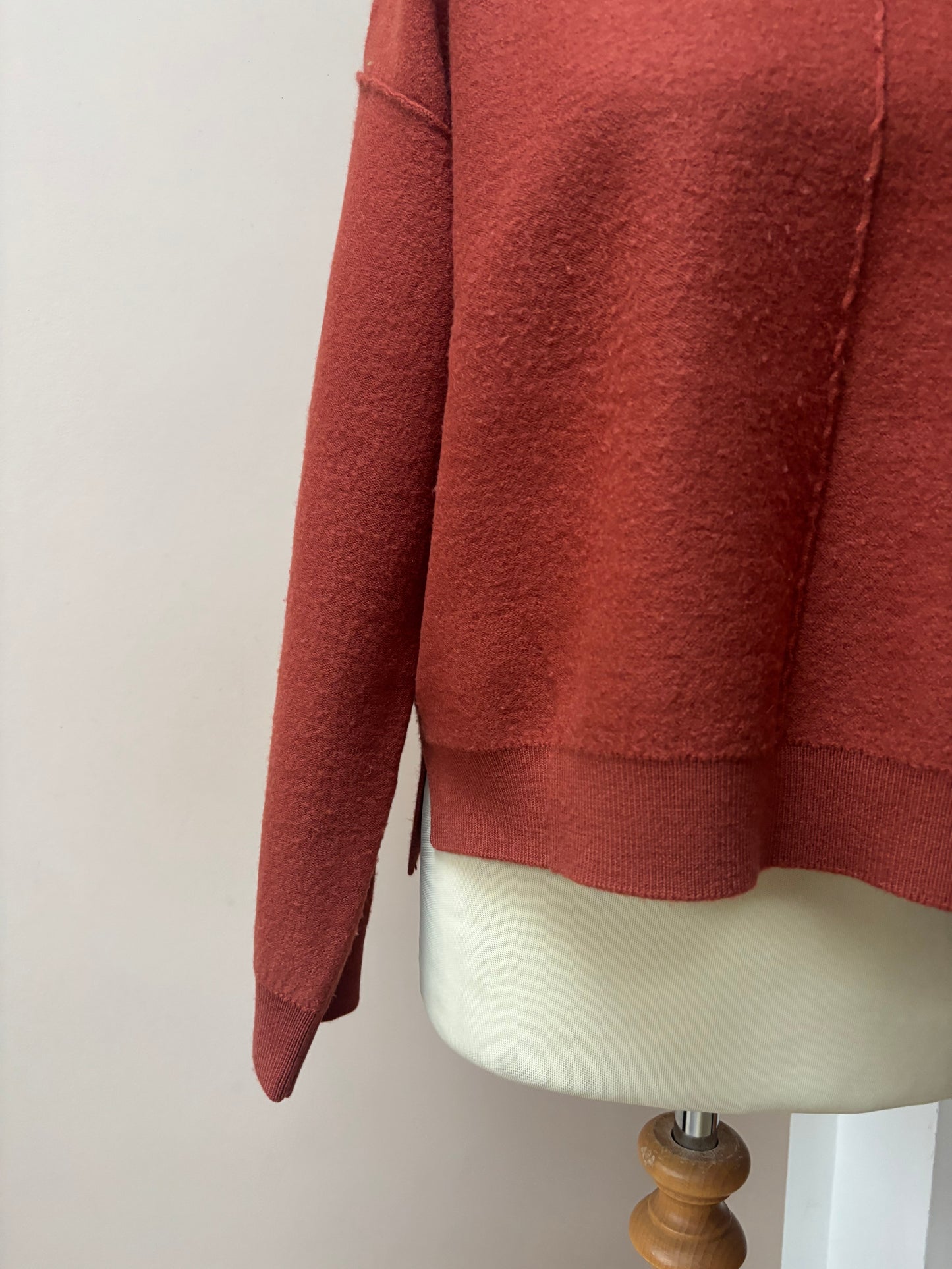 Rust 100% merino wool jumper size Medium