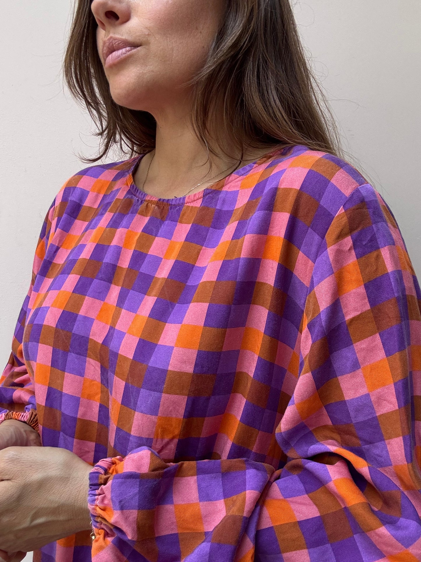 Colourful check Monki dress One Size