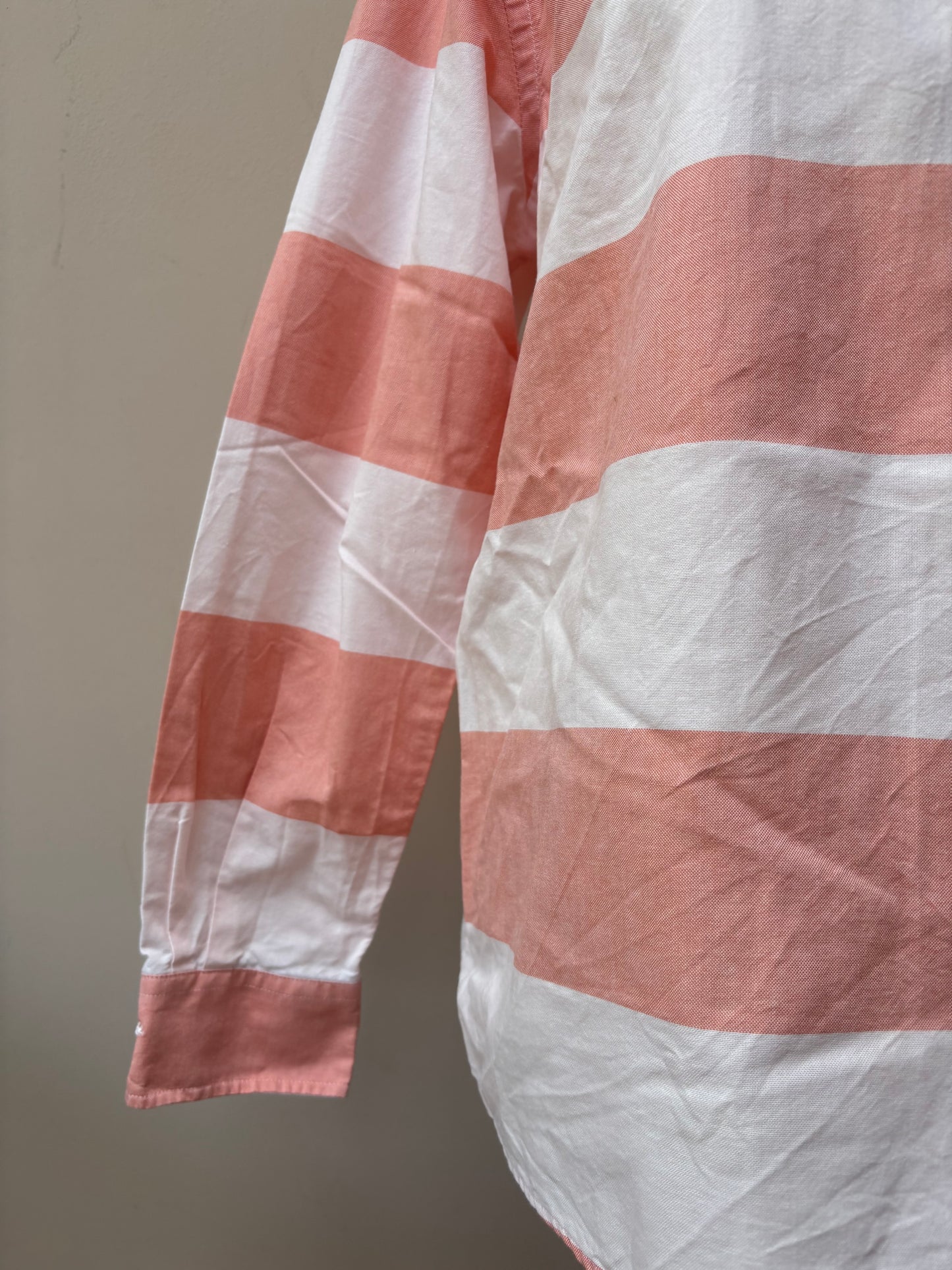 Striped 100% cotton rugby style shirt size Large