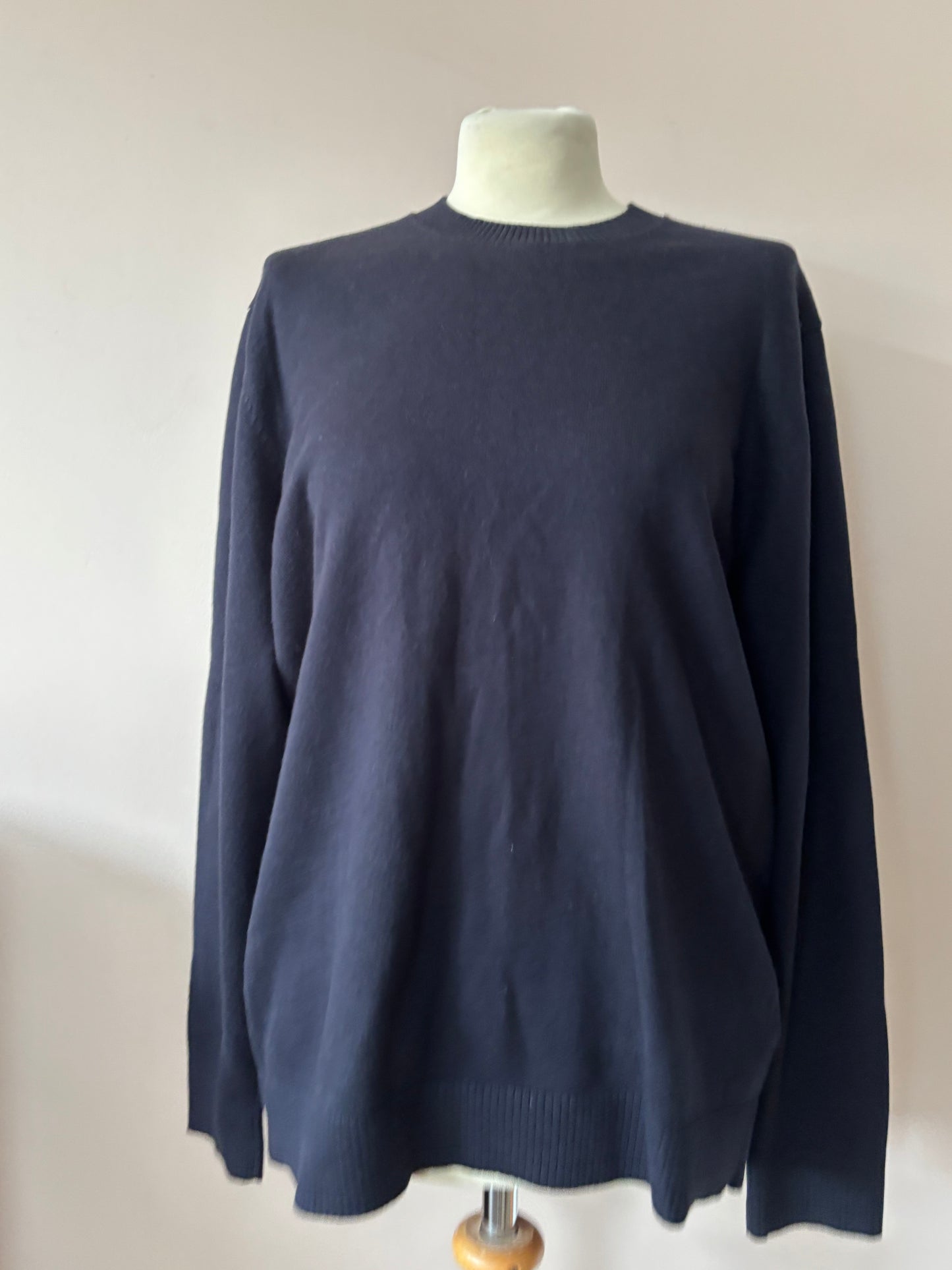 Navy cotton and wool mix jumper size Large
