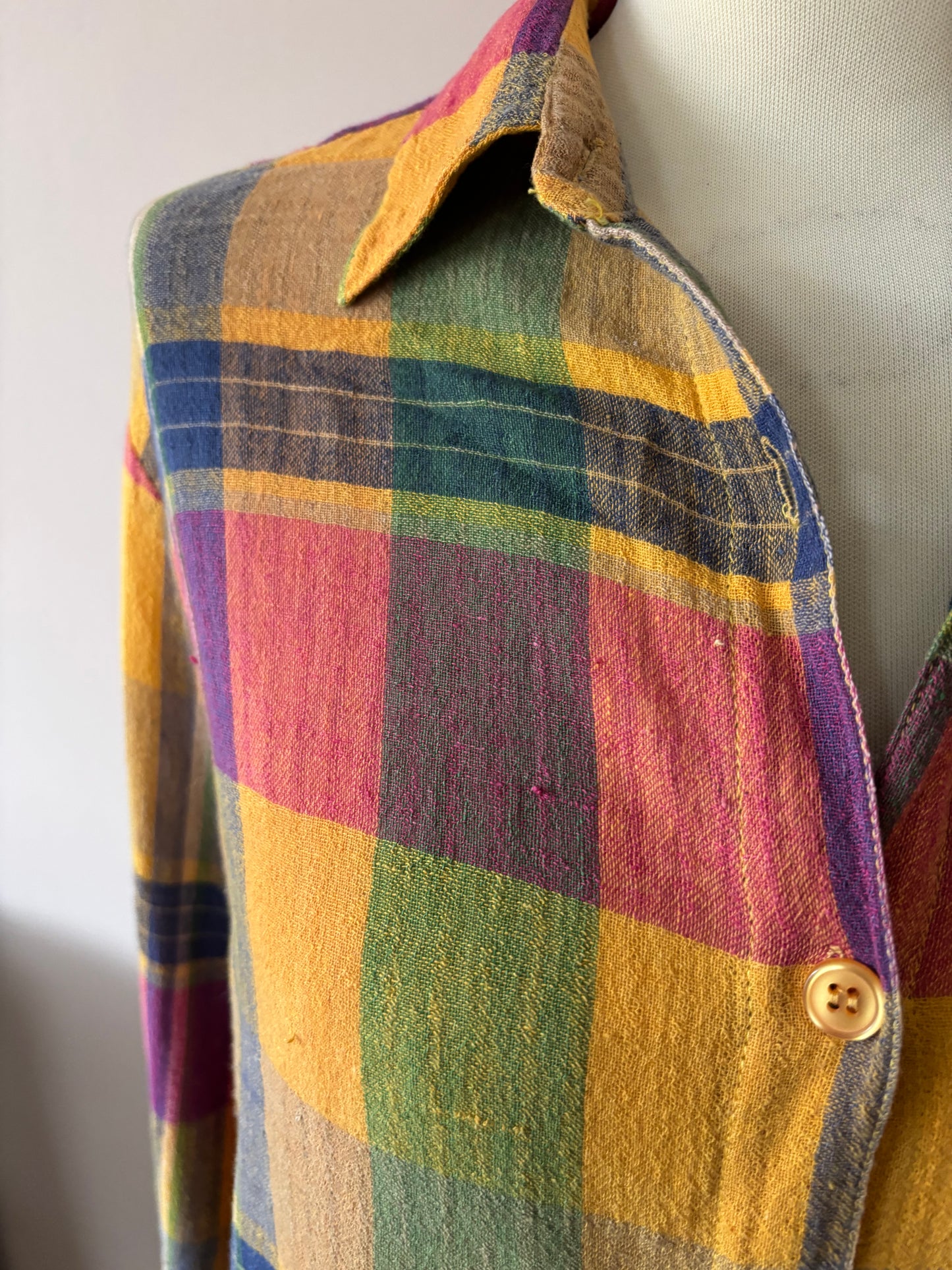 Vintage 100% cotton colourful shirt size 12/14