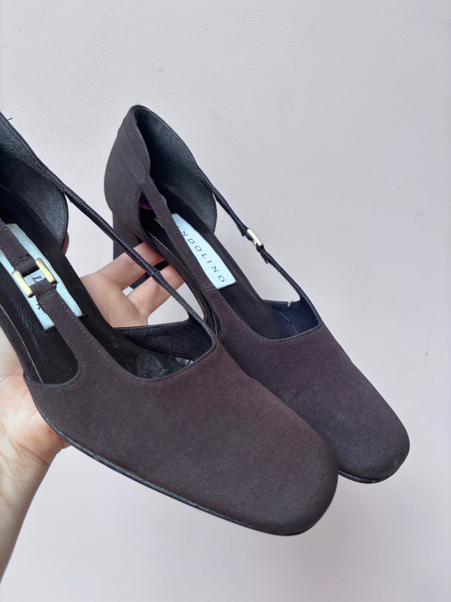Chocolate brown vintage heels size UK6
