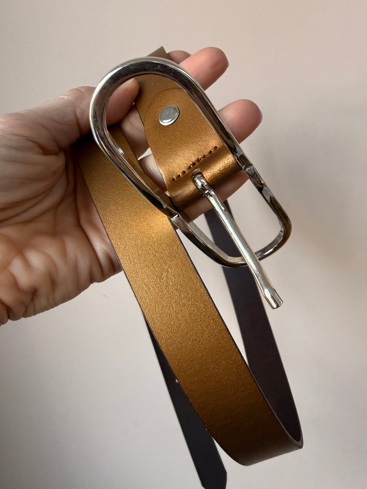 Bronze leather belt size M/L