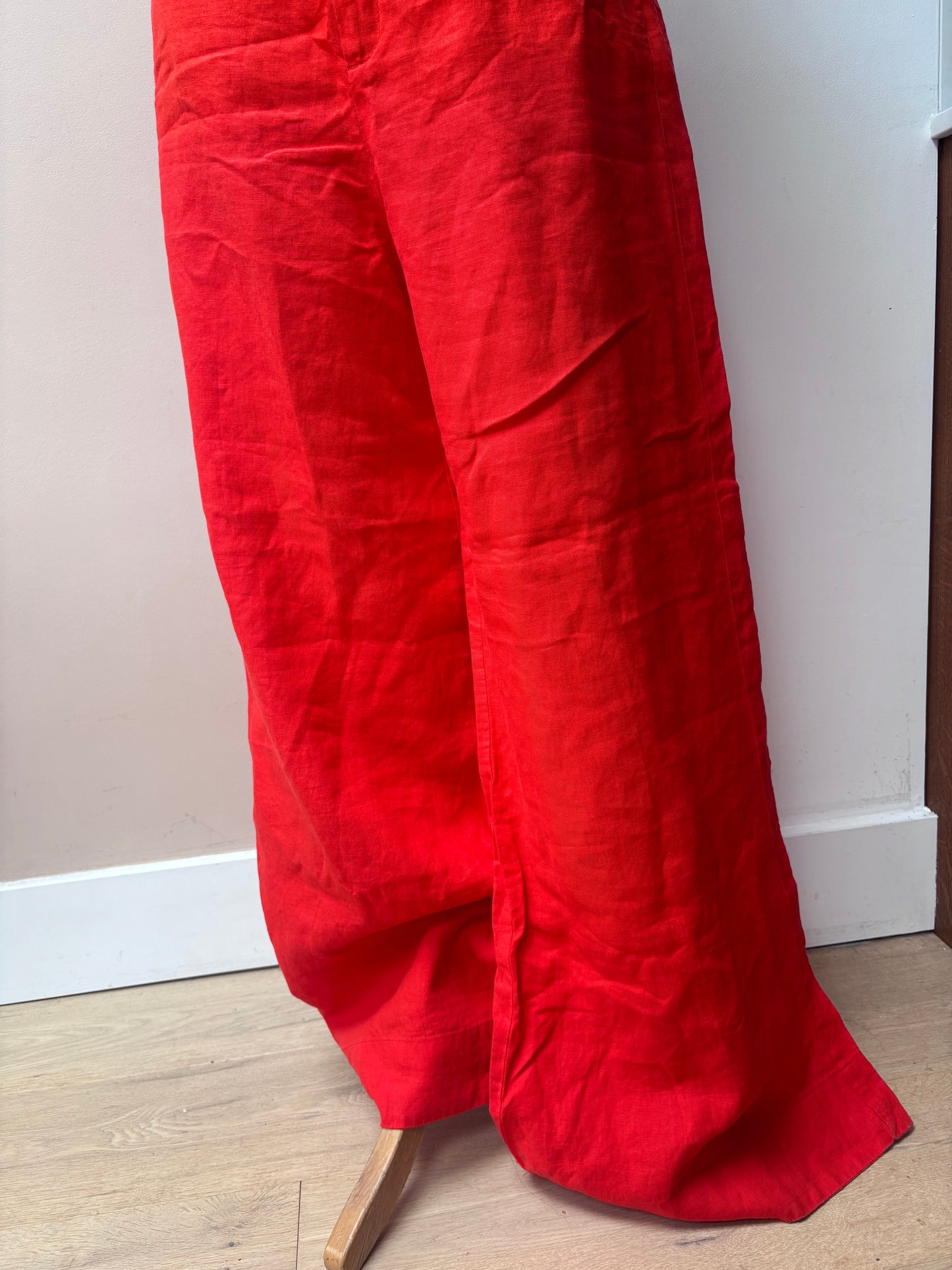 Wide leg 100% linen trousers size 14/16