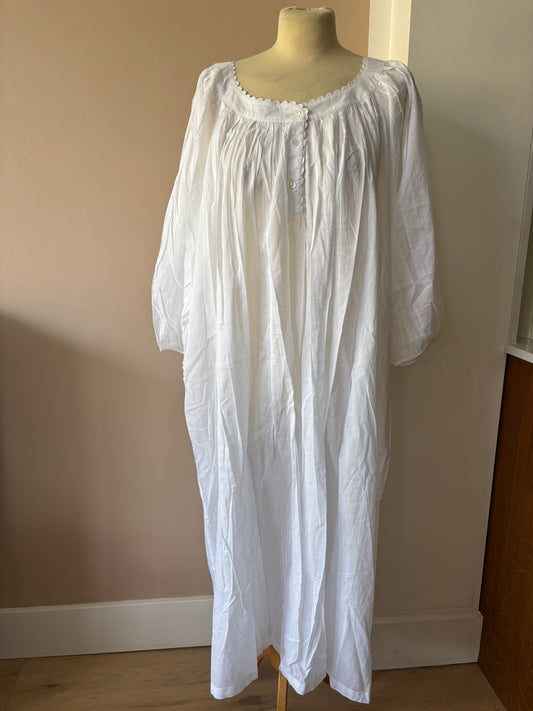 White organic cotton nightdress . One size