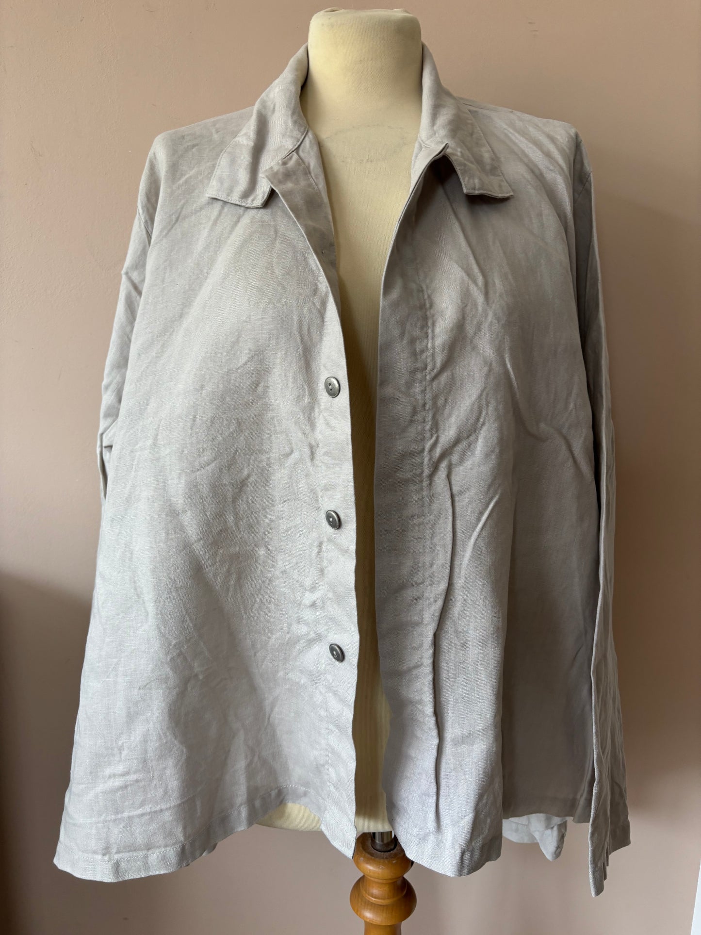 100% linen oversized shirt stone colour one size