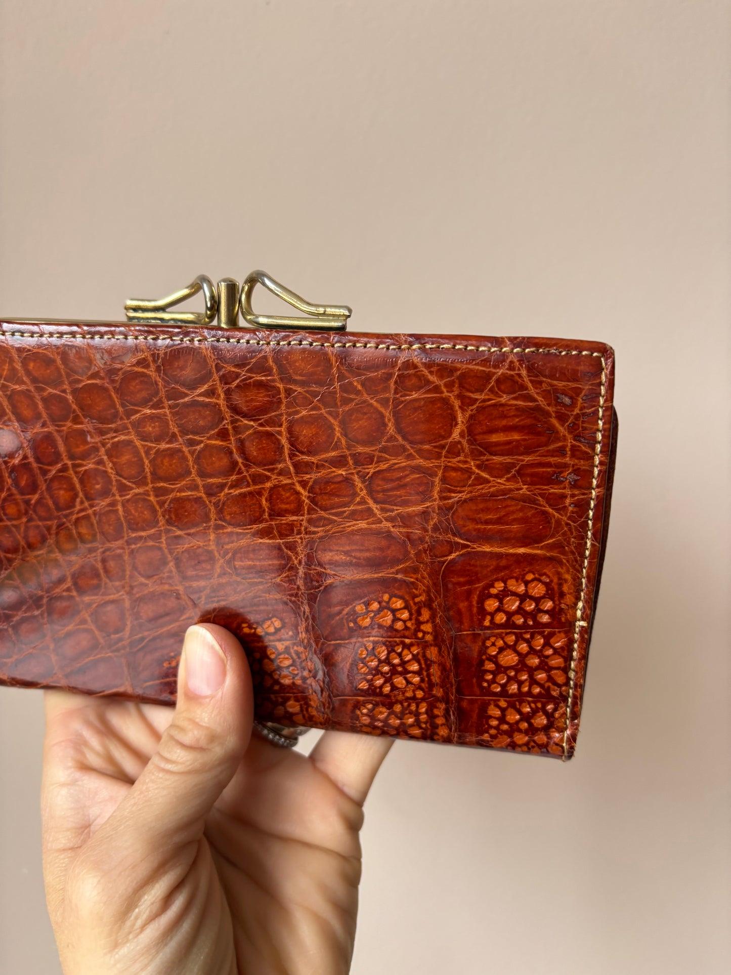 Vintage brown leather purse