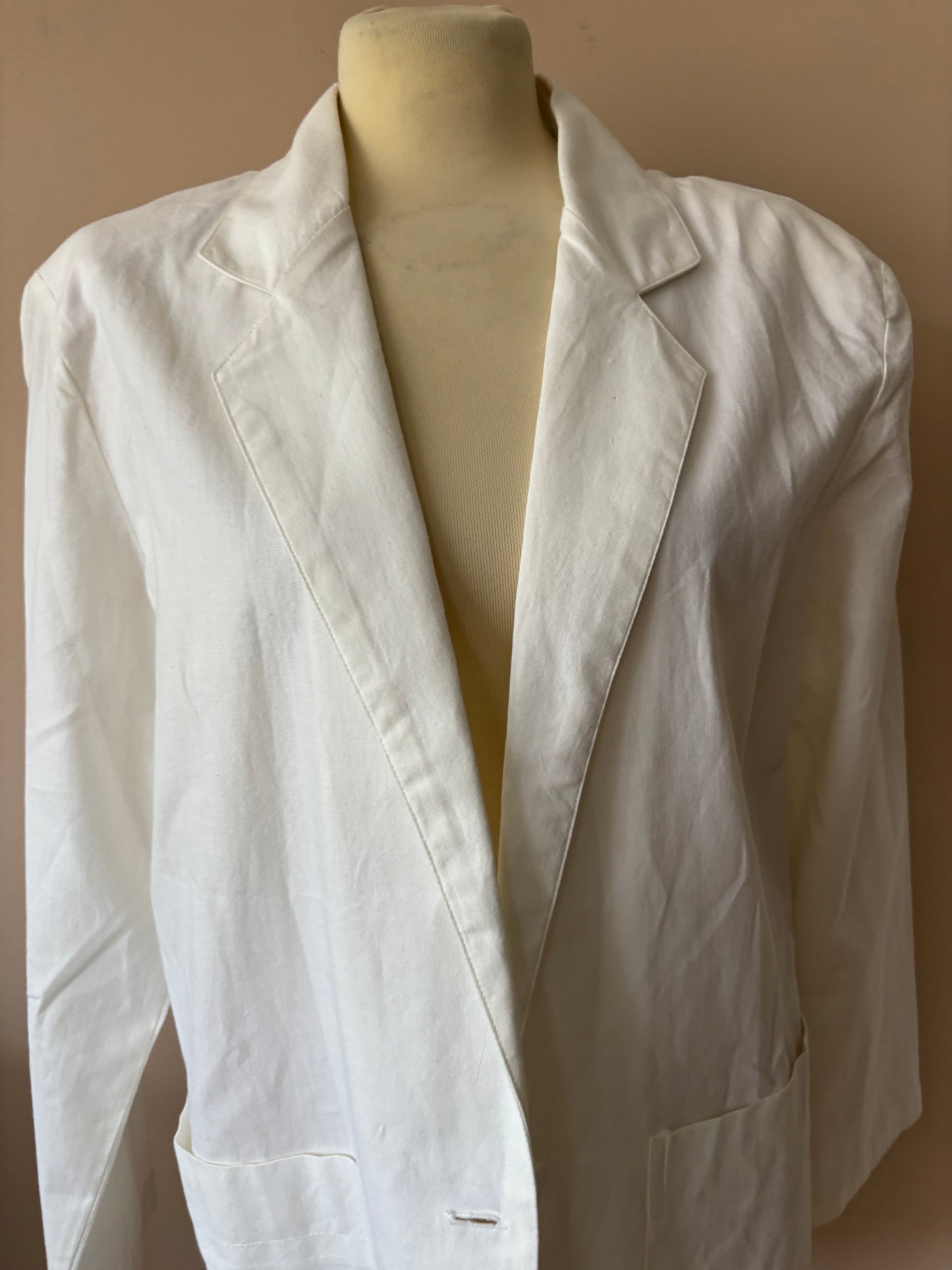 Vintage French white cotton blazer size 12