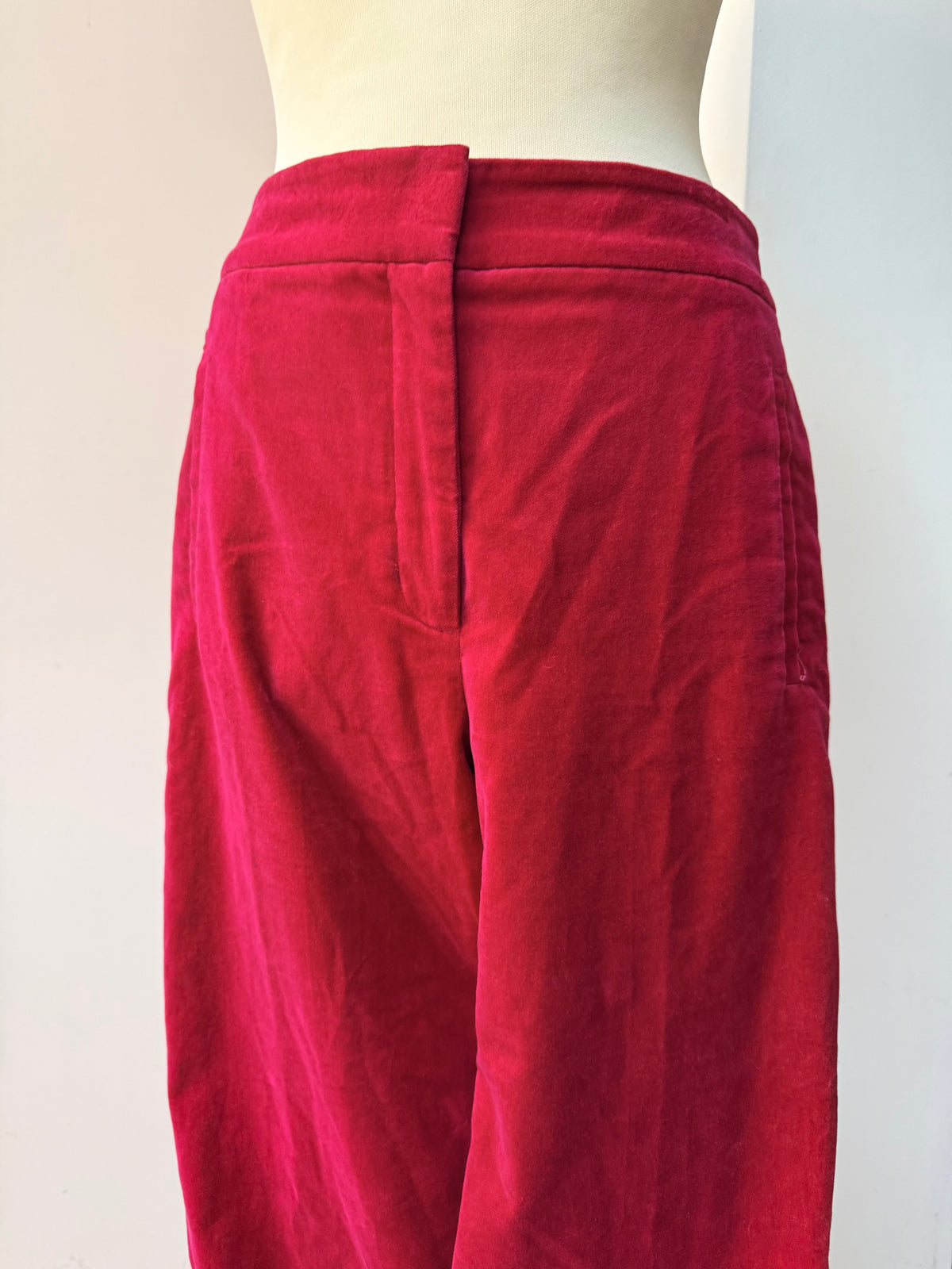 Pink velvet cotton trousers size 10