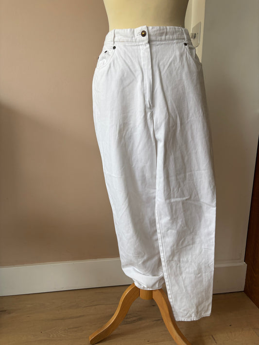 Vintage white 100% cotton jeans size 12