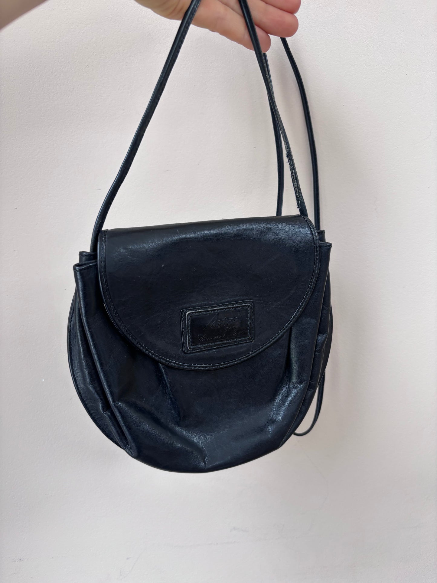 Astor black leather small bag