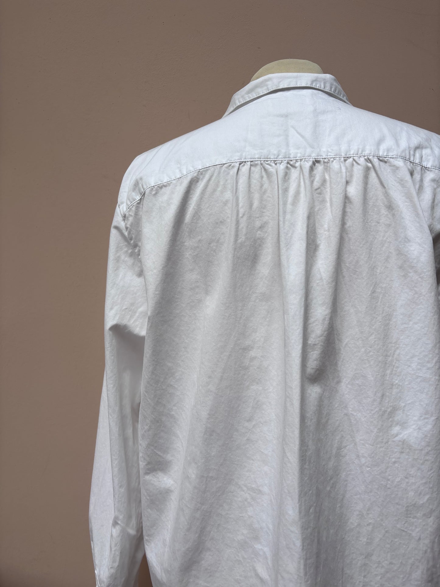 Toast white cotton shirt with detailing on bib size18