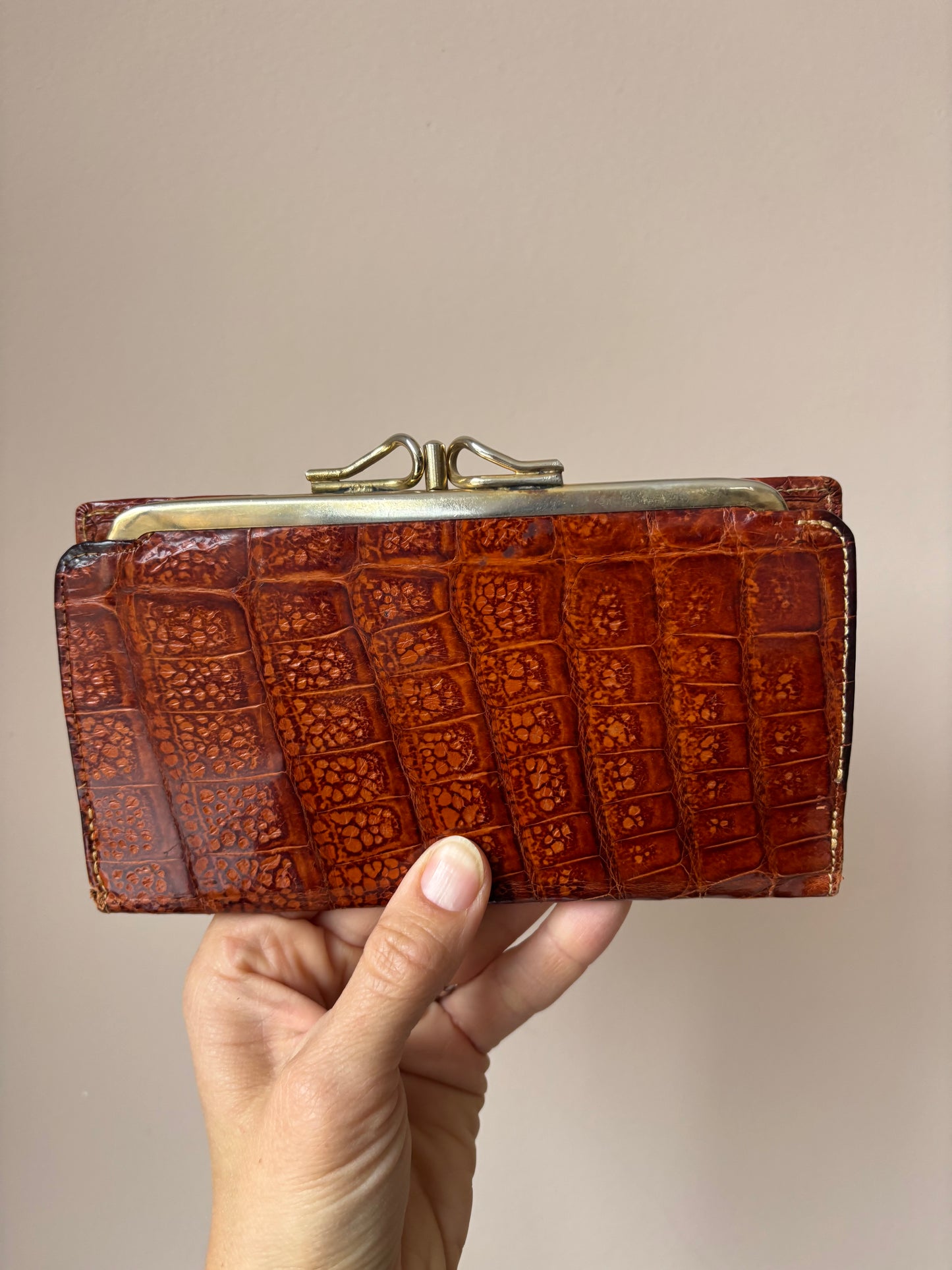 Vintage brown leather purse
