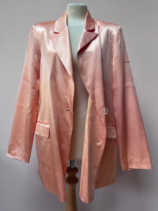 Salmon satin blazer size 12/14