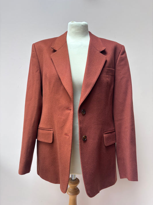 Aquascutum rust brown 100% wool blazer size 10/12