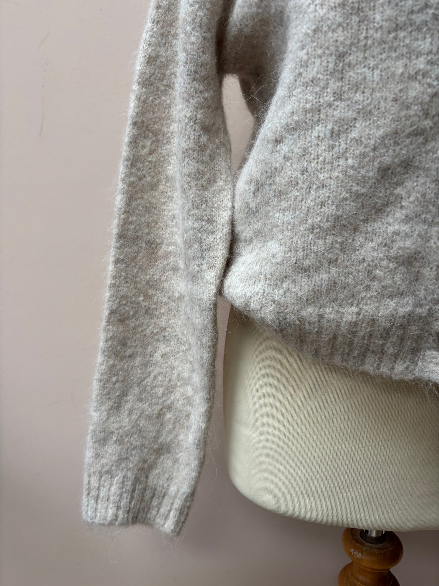 Greige mohair mix cardigan size Medium