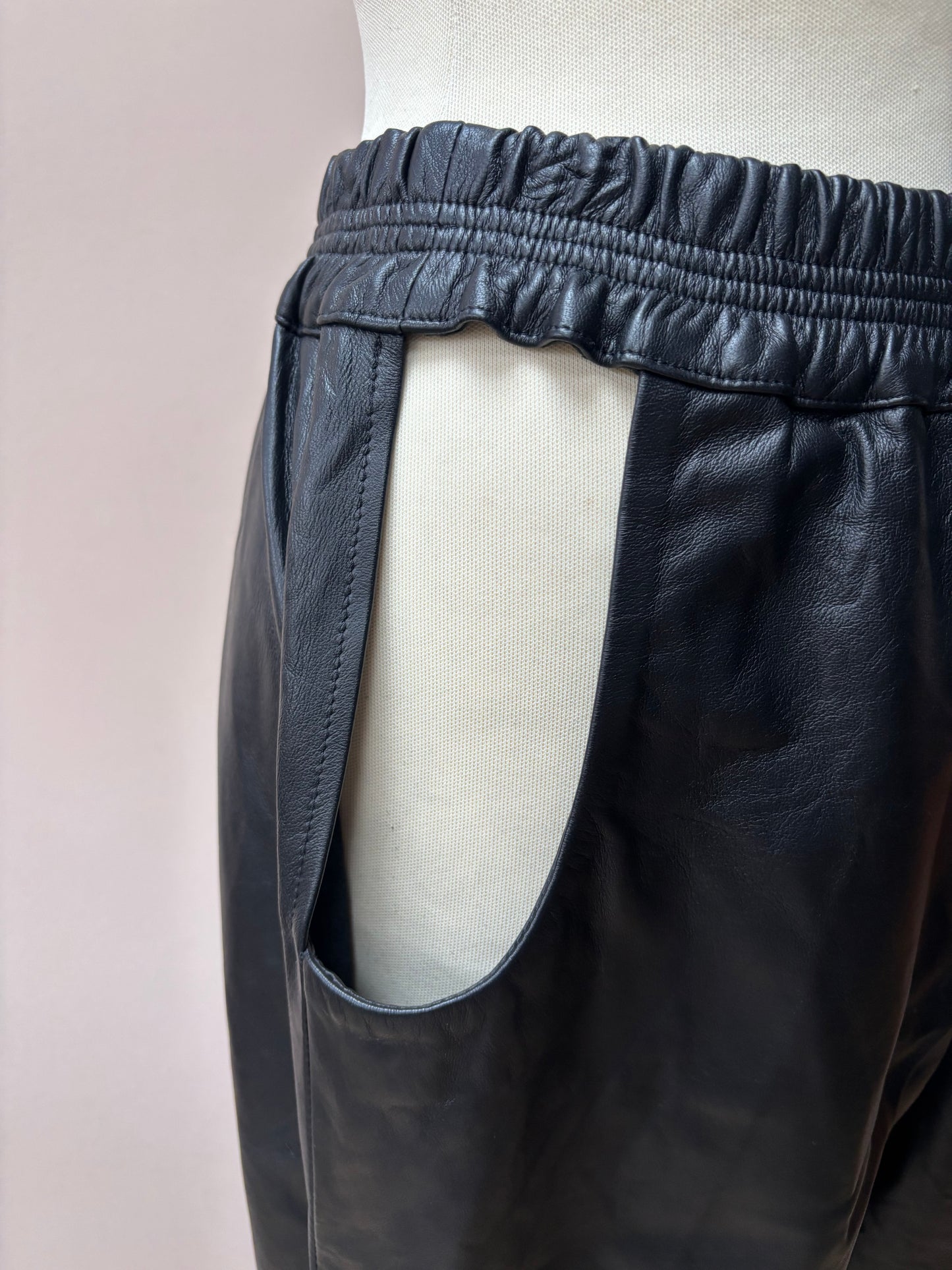 Black leather trousers size 10/12