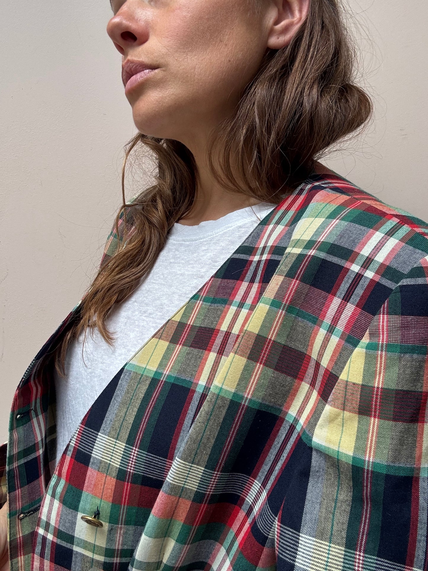 Vintage check oversized blazer size 12-16