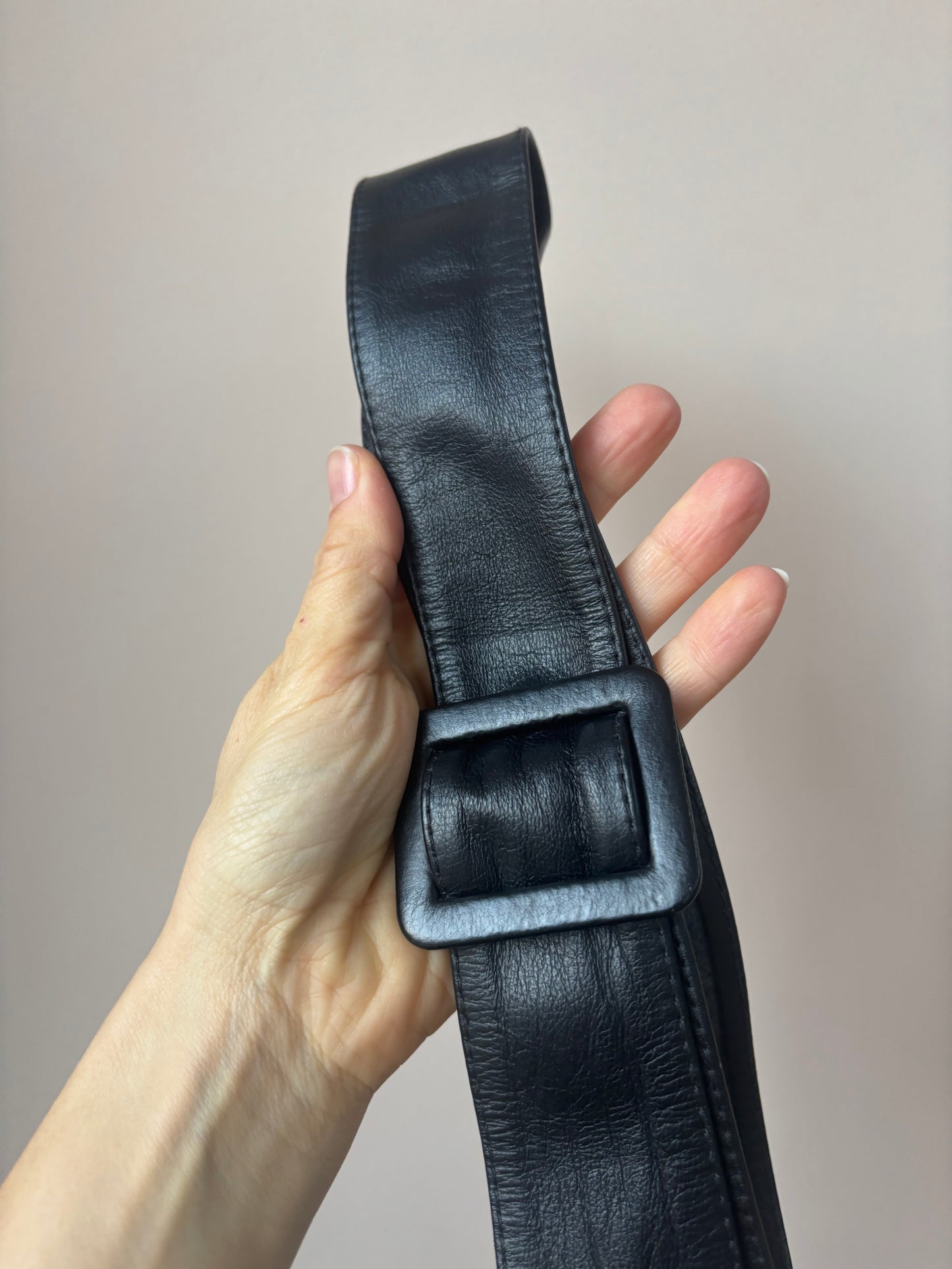 Vintage black leather belt