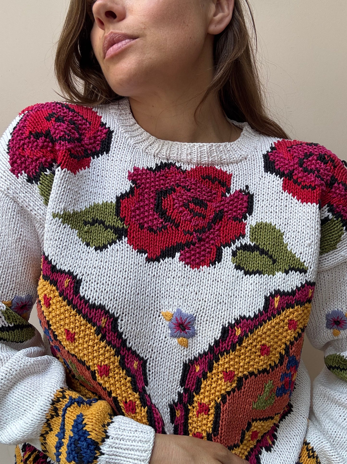 Vintage cotton ramie jumper size Small