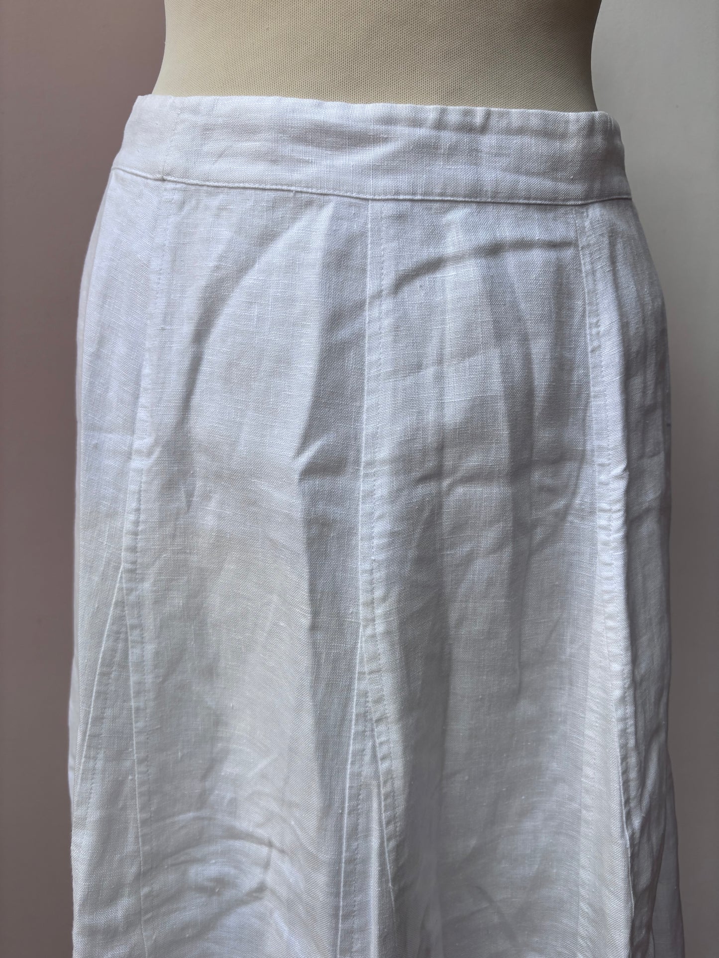 White 100% linen skirt size 10