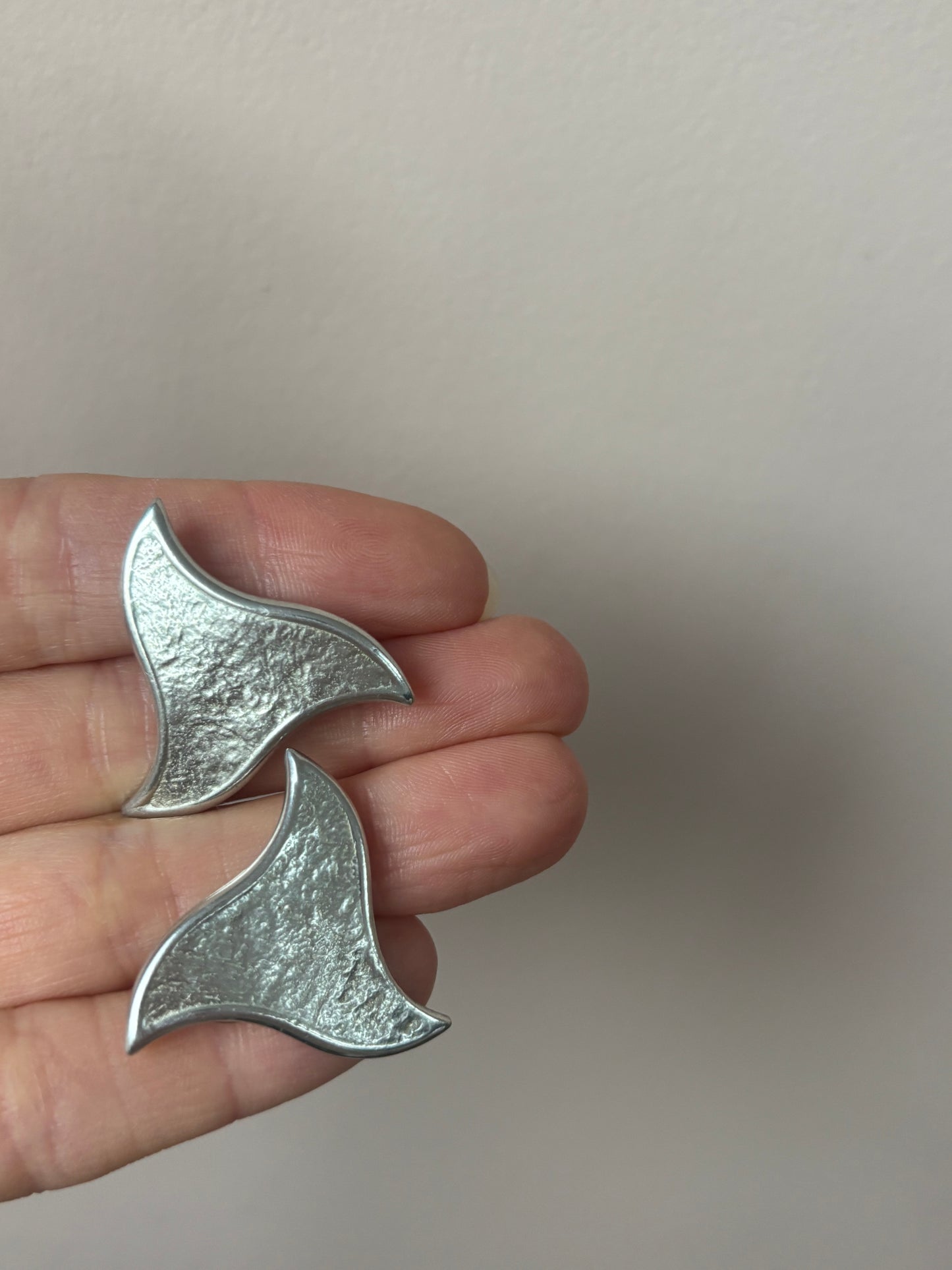 Silver triangle shaped earrings