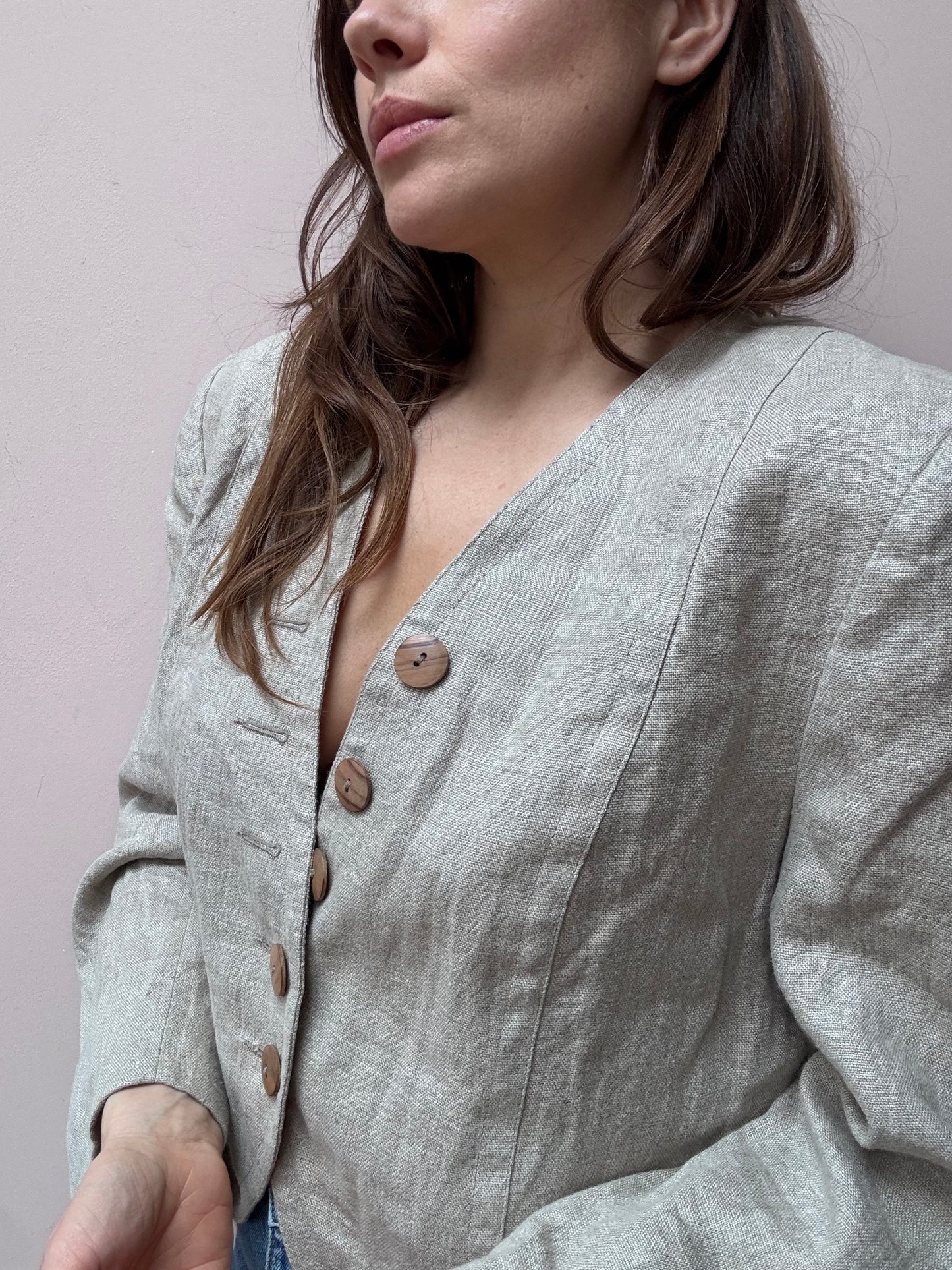 Vintage 100% linen jacket size 12
