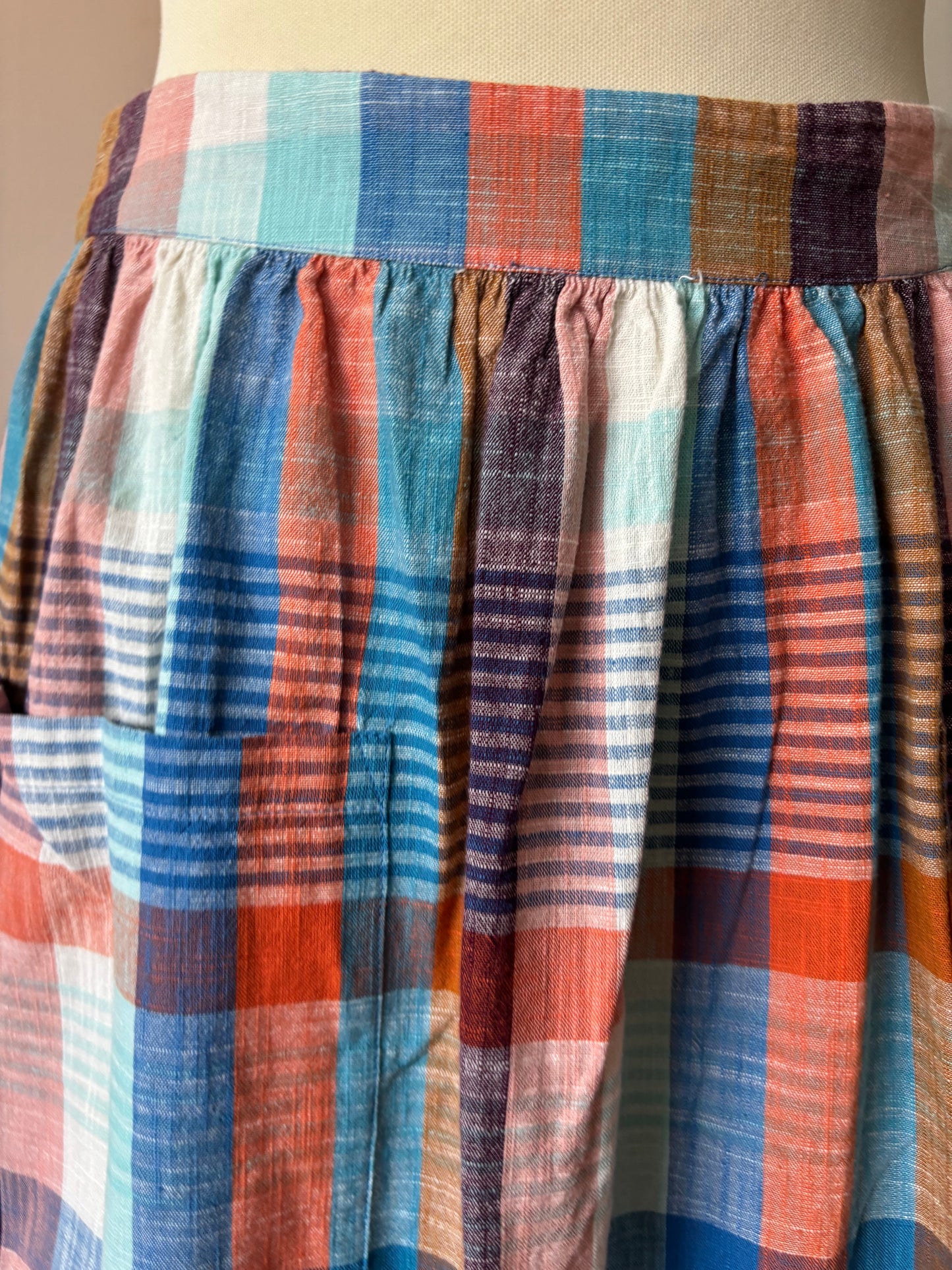 100% cotton check skirt size 10