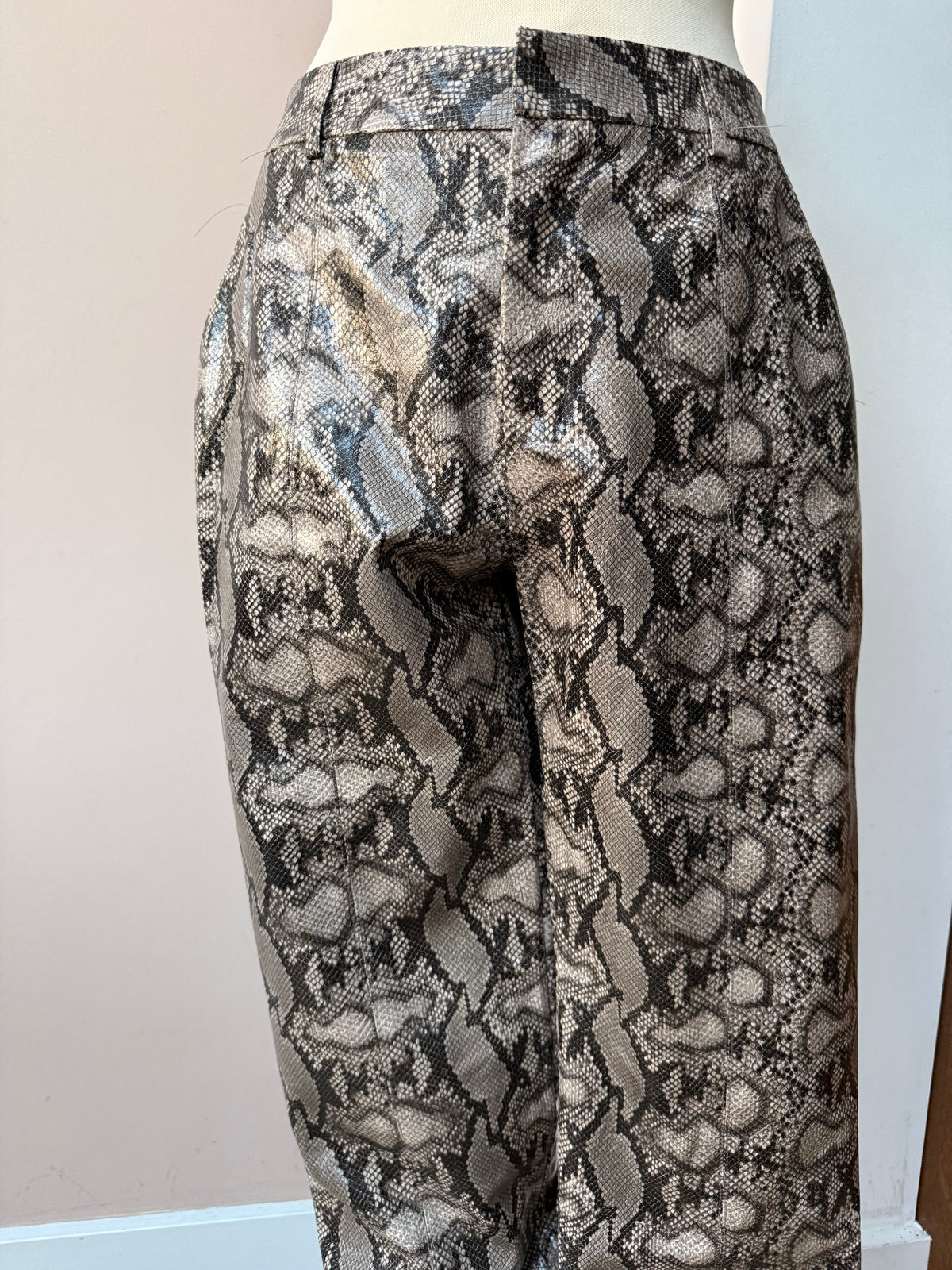 Snakeskin faux leather trousers size 10/12 BNWT
