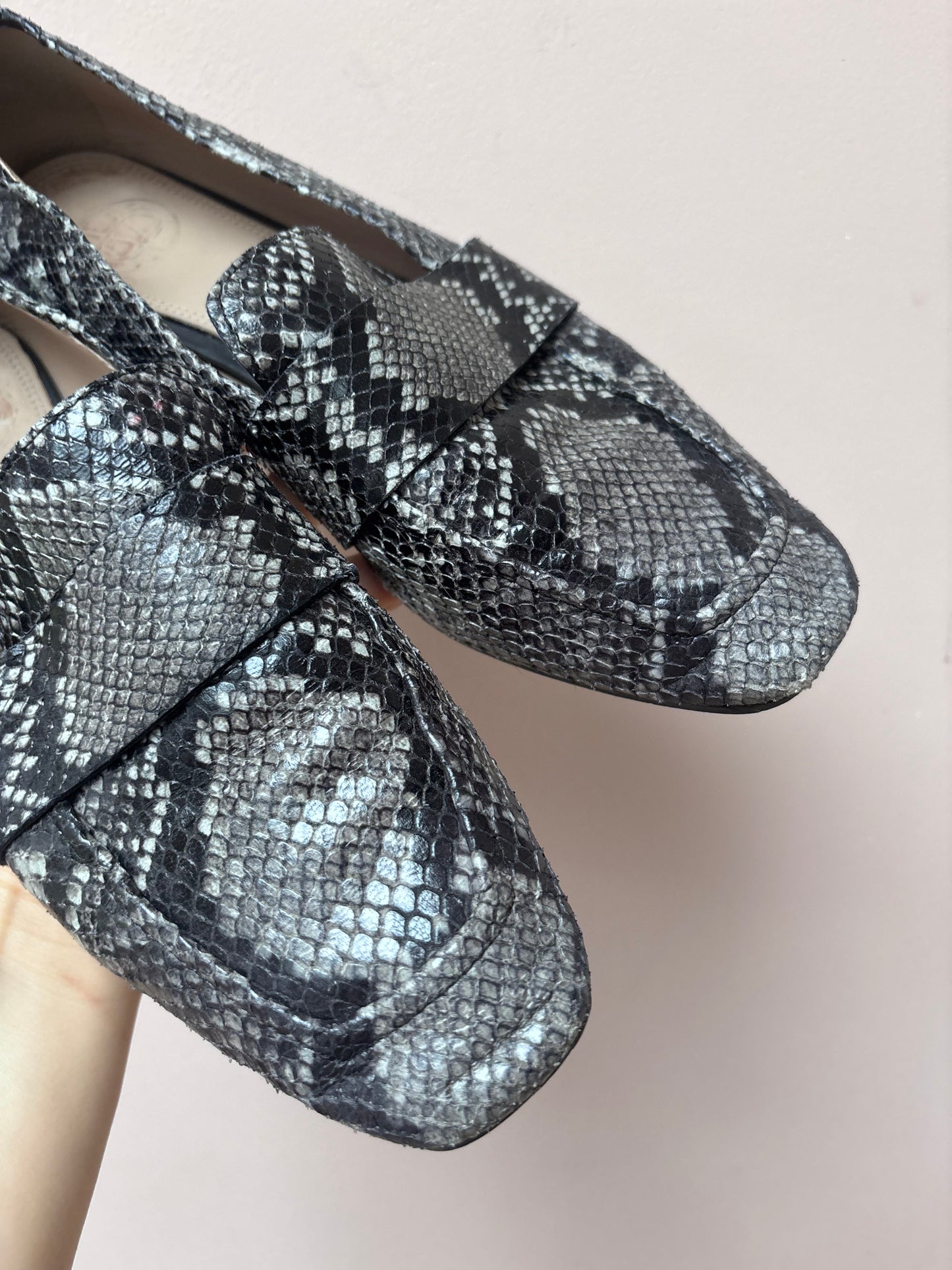 Animal print leather flats size 5