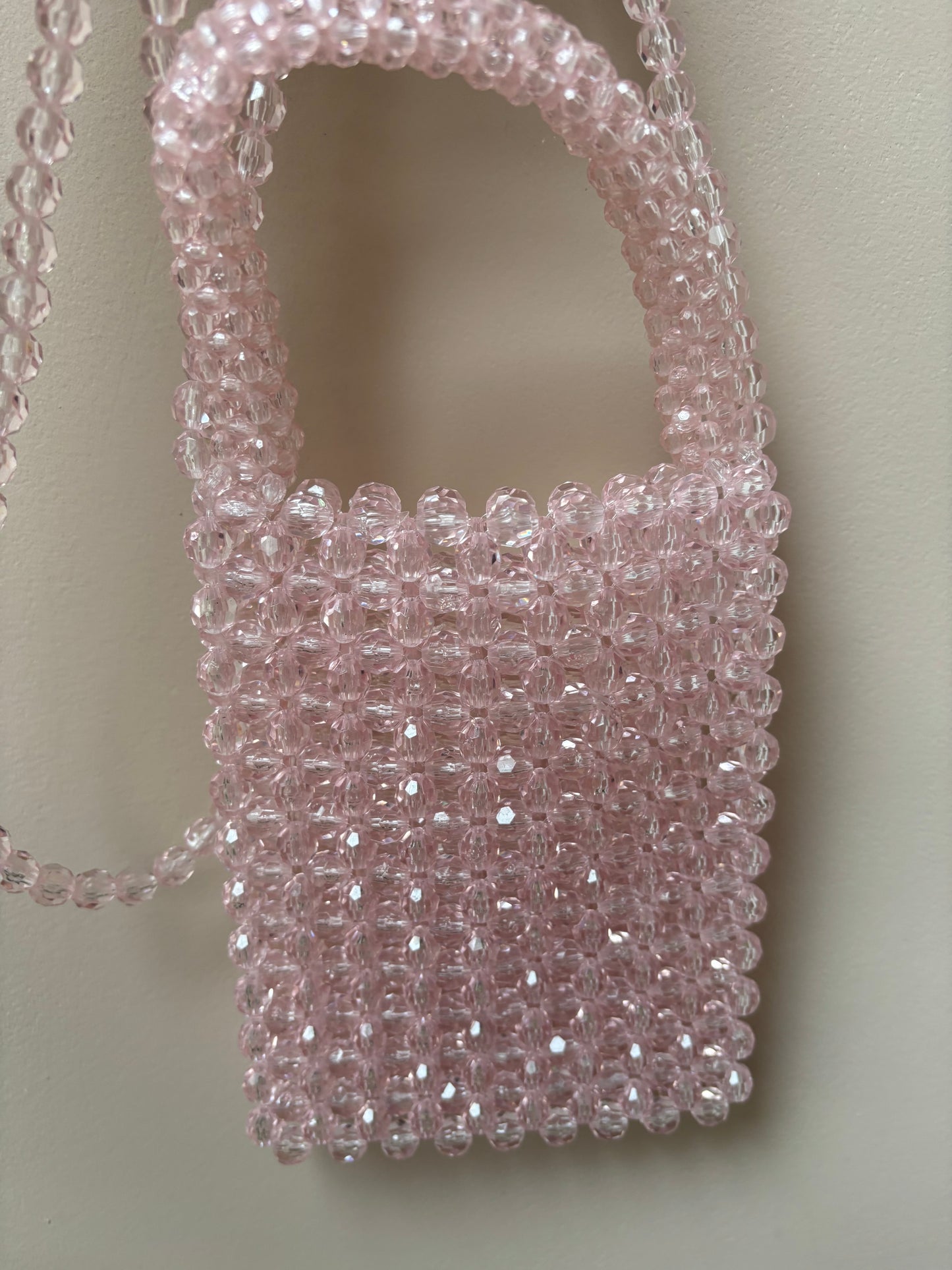 Pink beaded bag