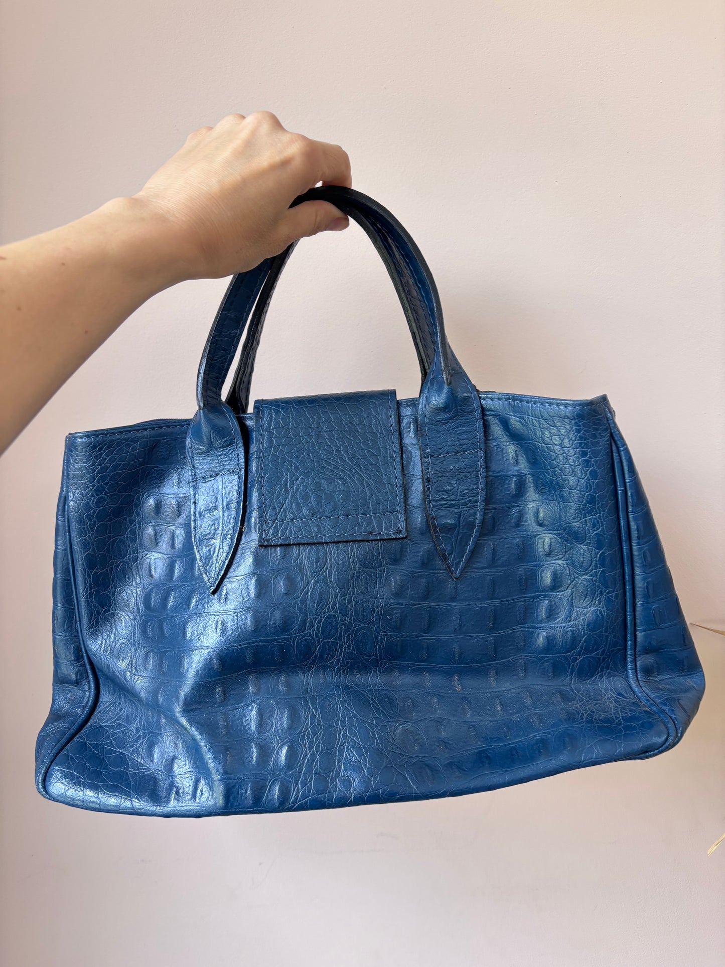 Vintage blue leather bag