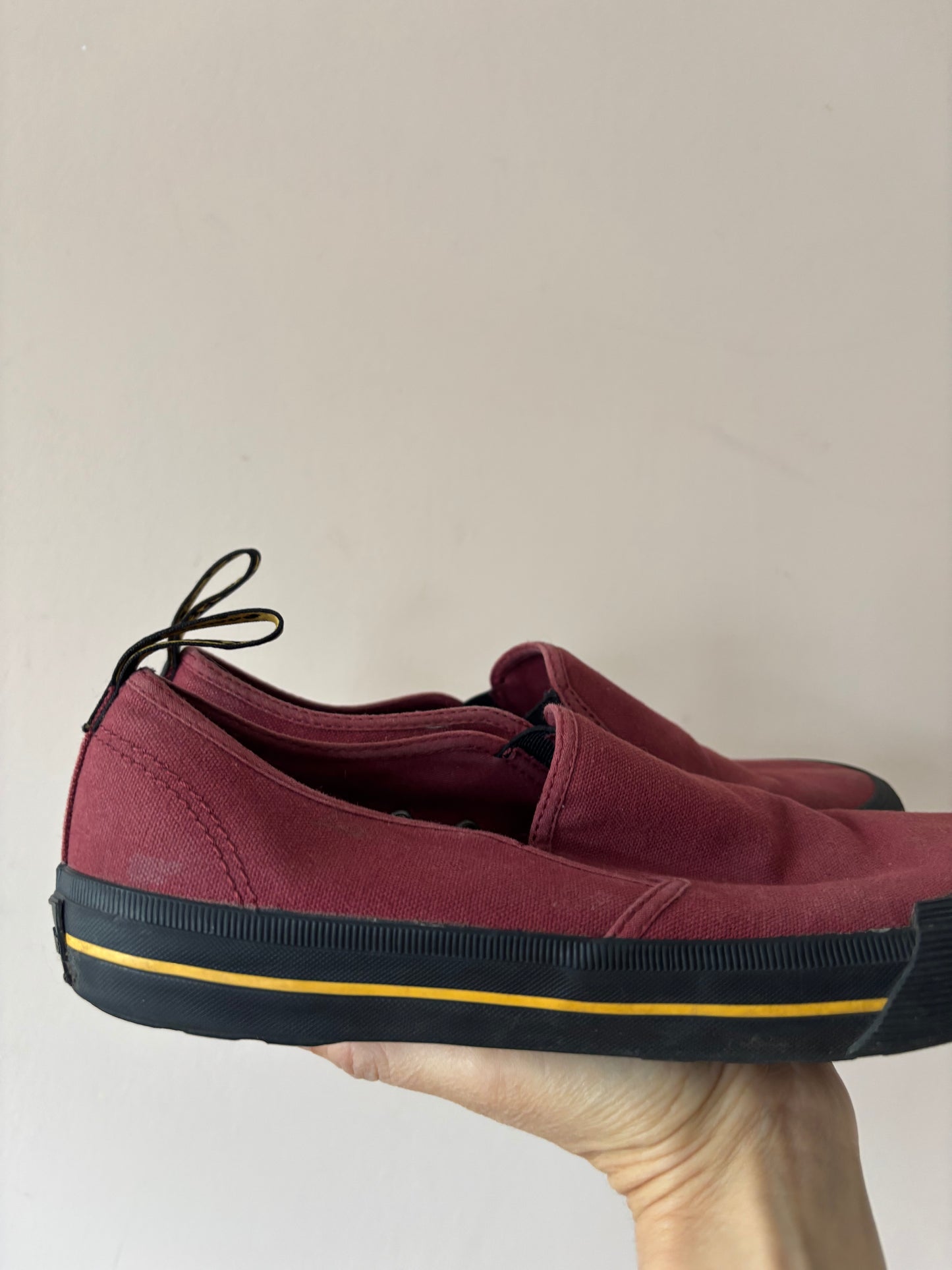 Cherry red canvas Dr Martens shoes size UK6