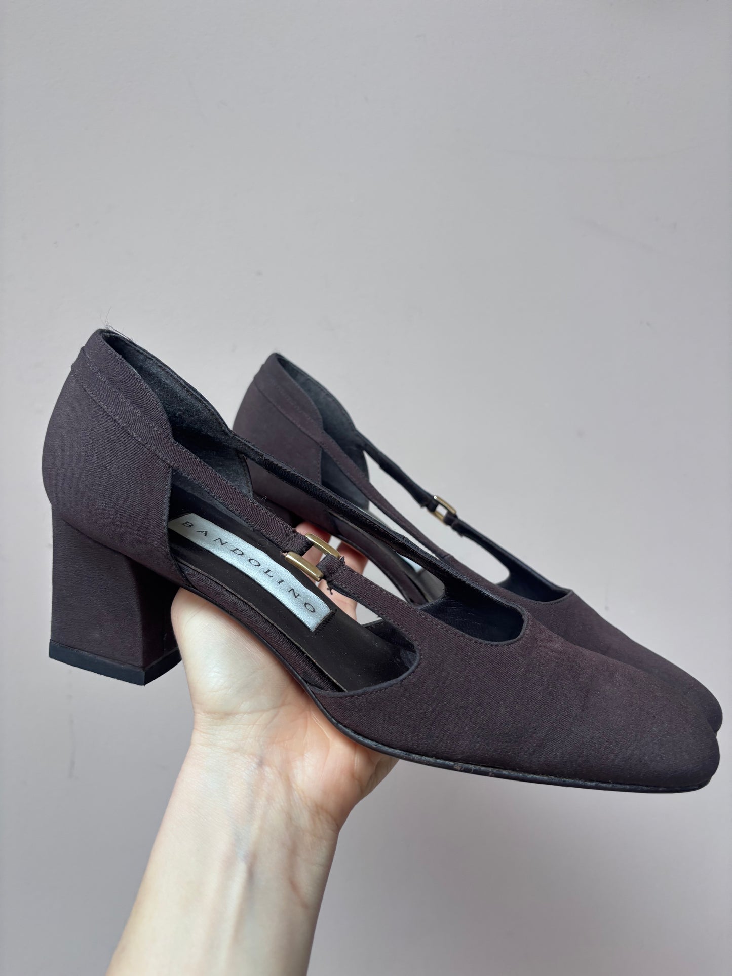 Chocolate brown vintage heels size UK6