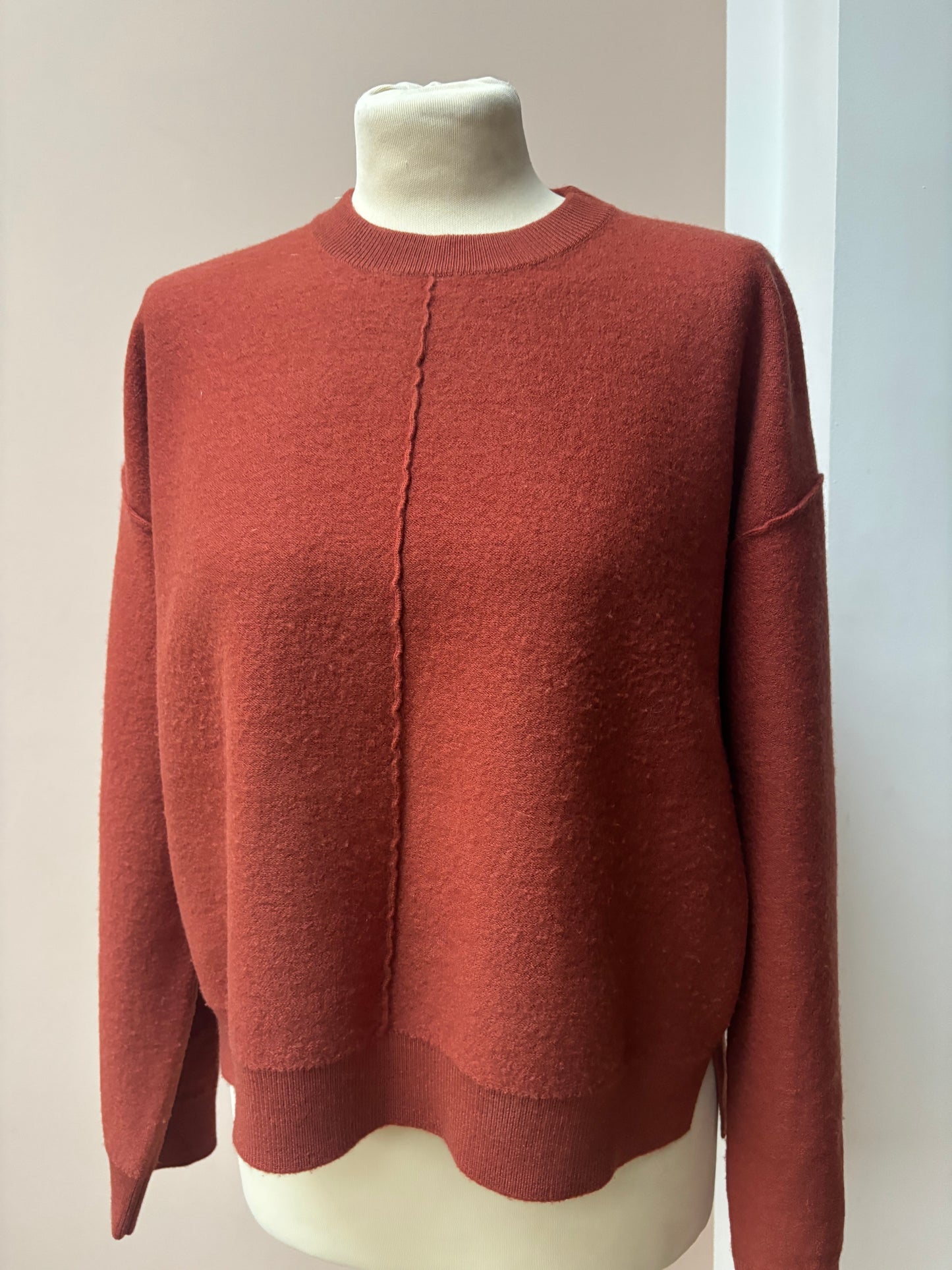 Rust 100% merino wool jumper size Medium