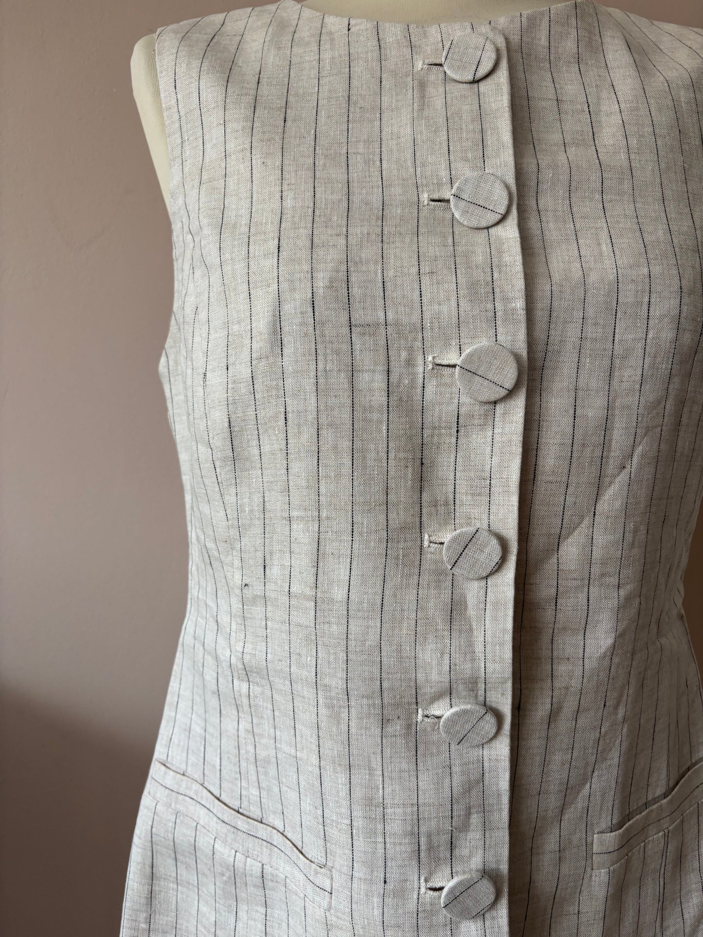 100% linen long waistcoat size 12 BNWT