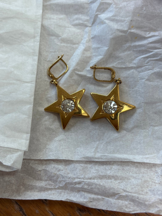 Gold star earrings