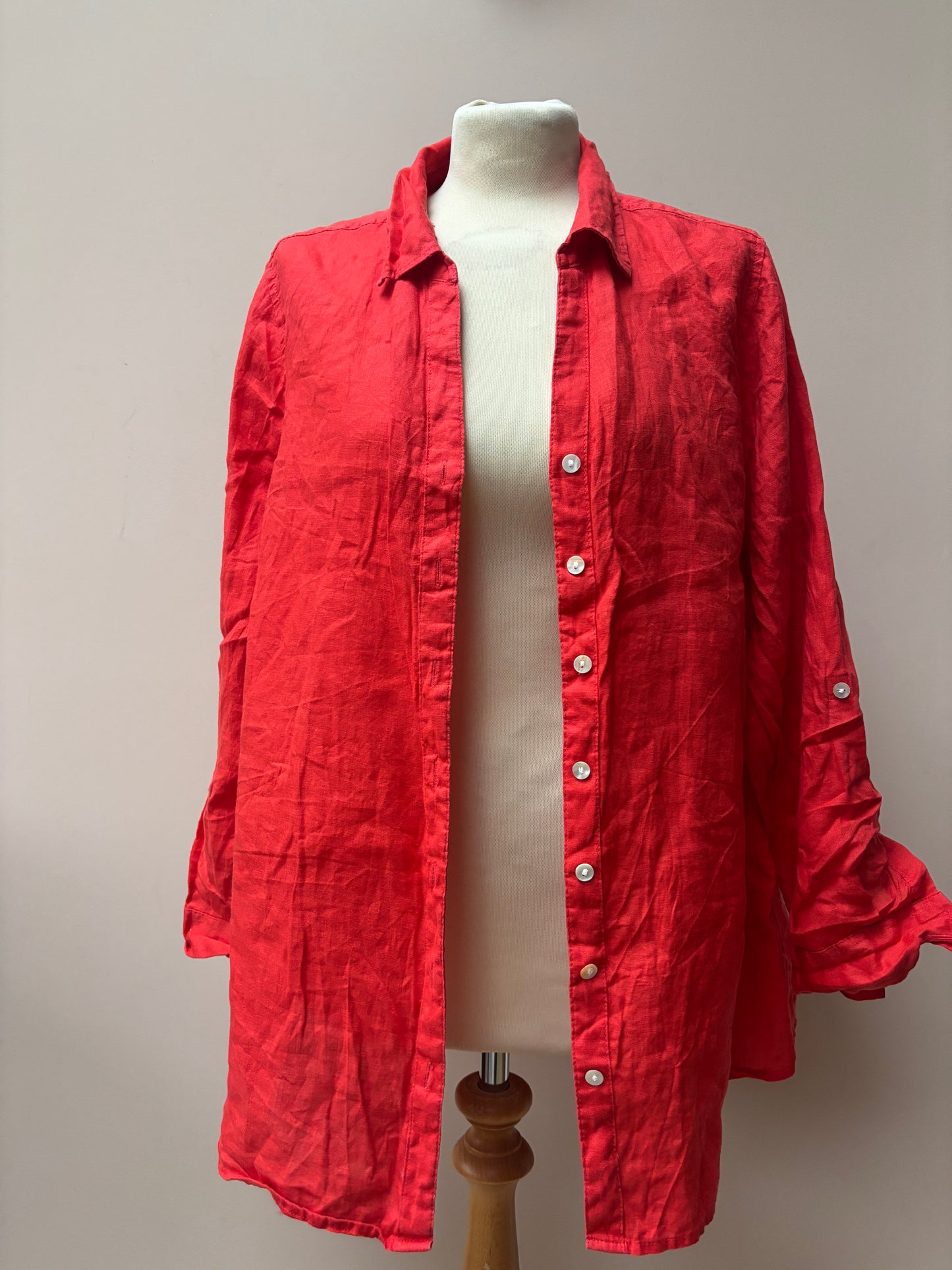 Linen orange red shirt size 12-16