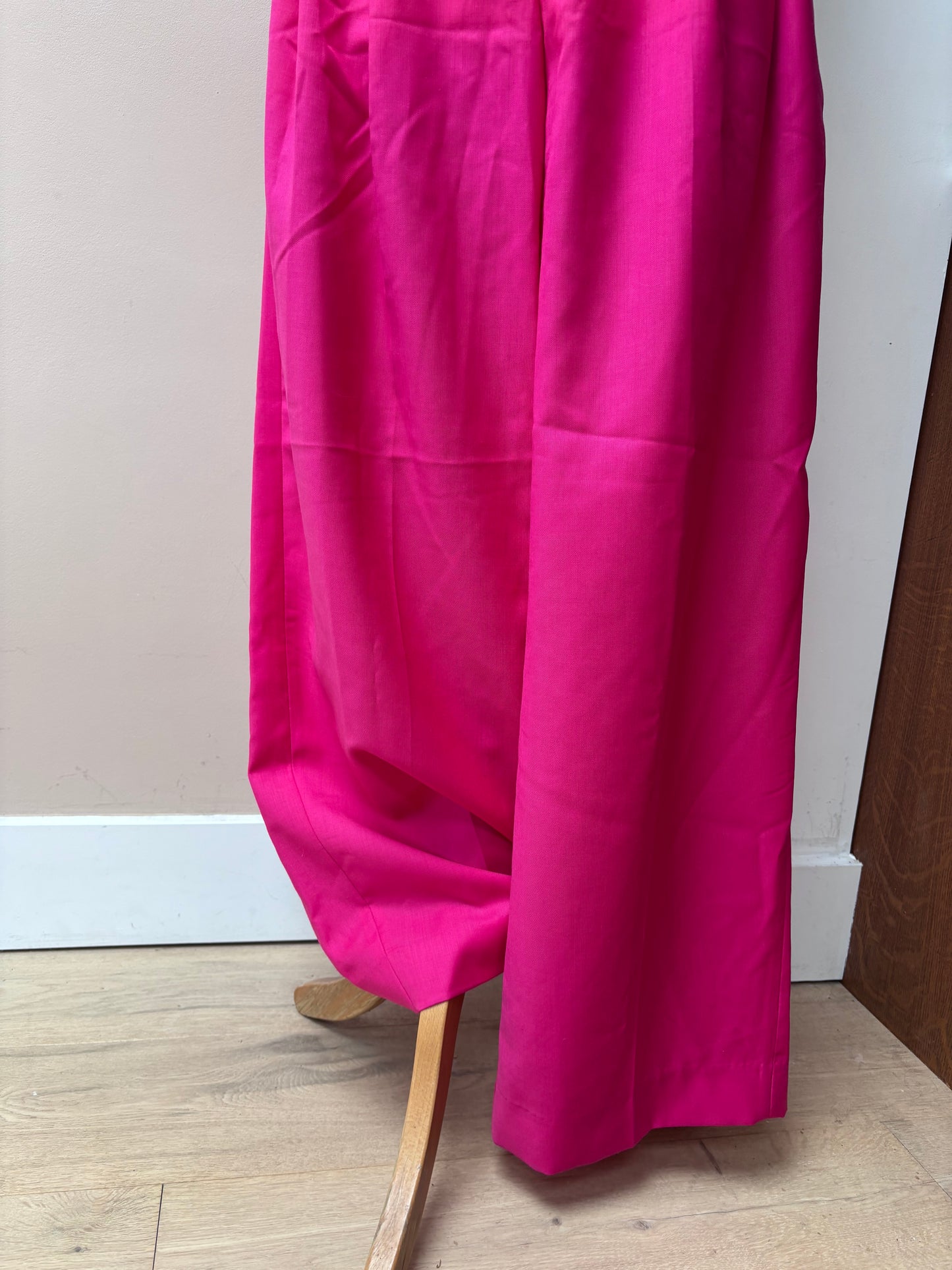 Hot pink 100% wool wide leg trousers size 10