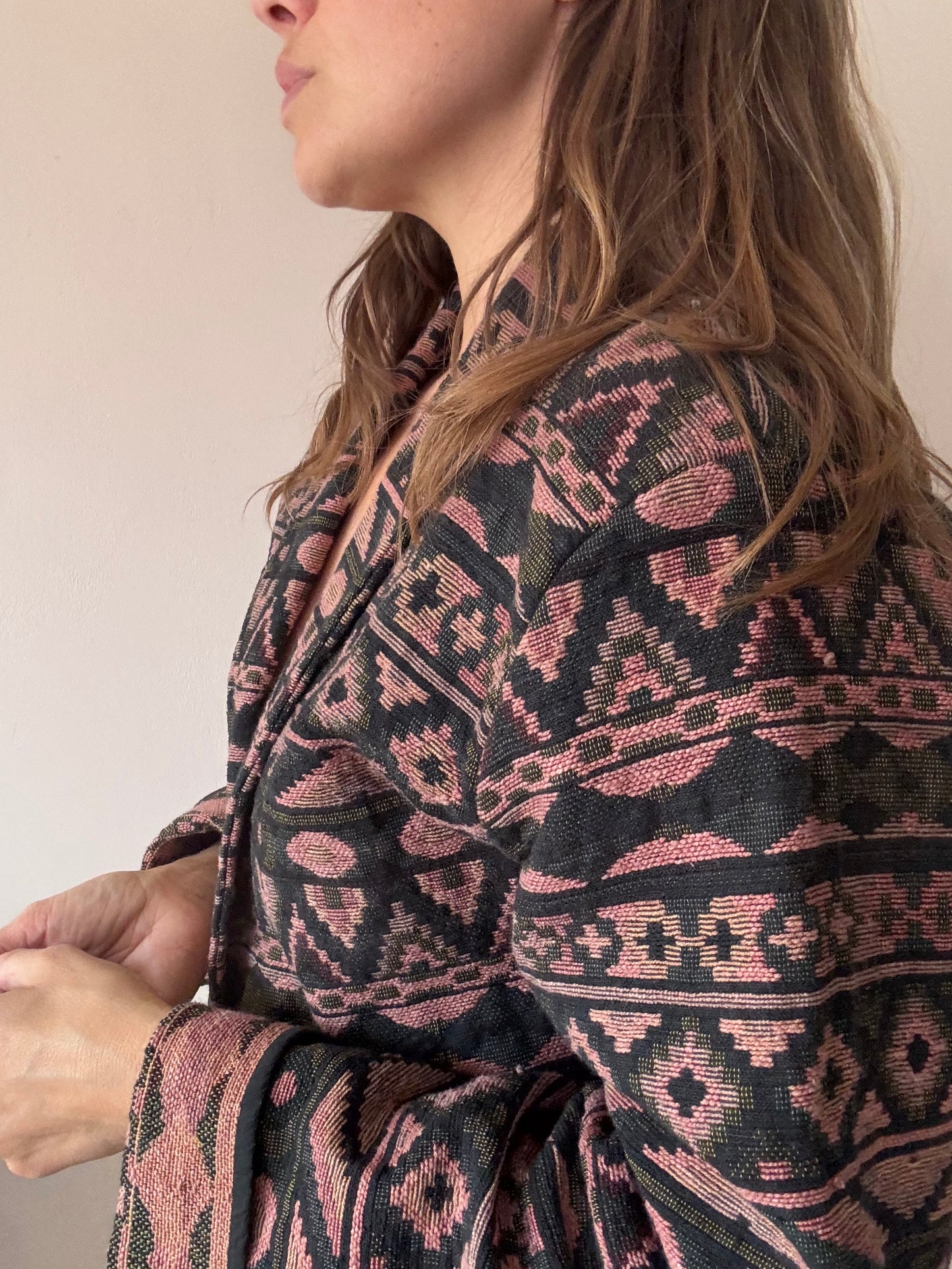 Vintage 100% cotton woven cropped jacket size 12/14