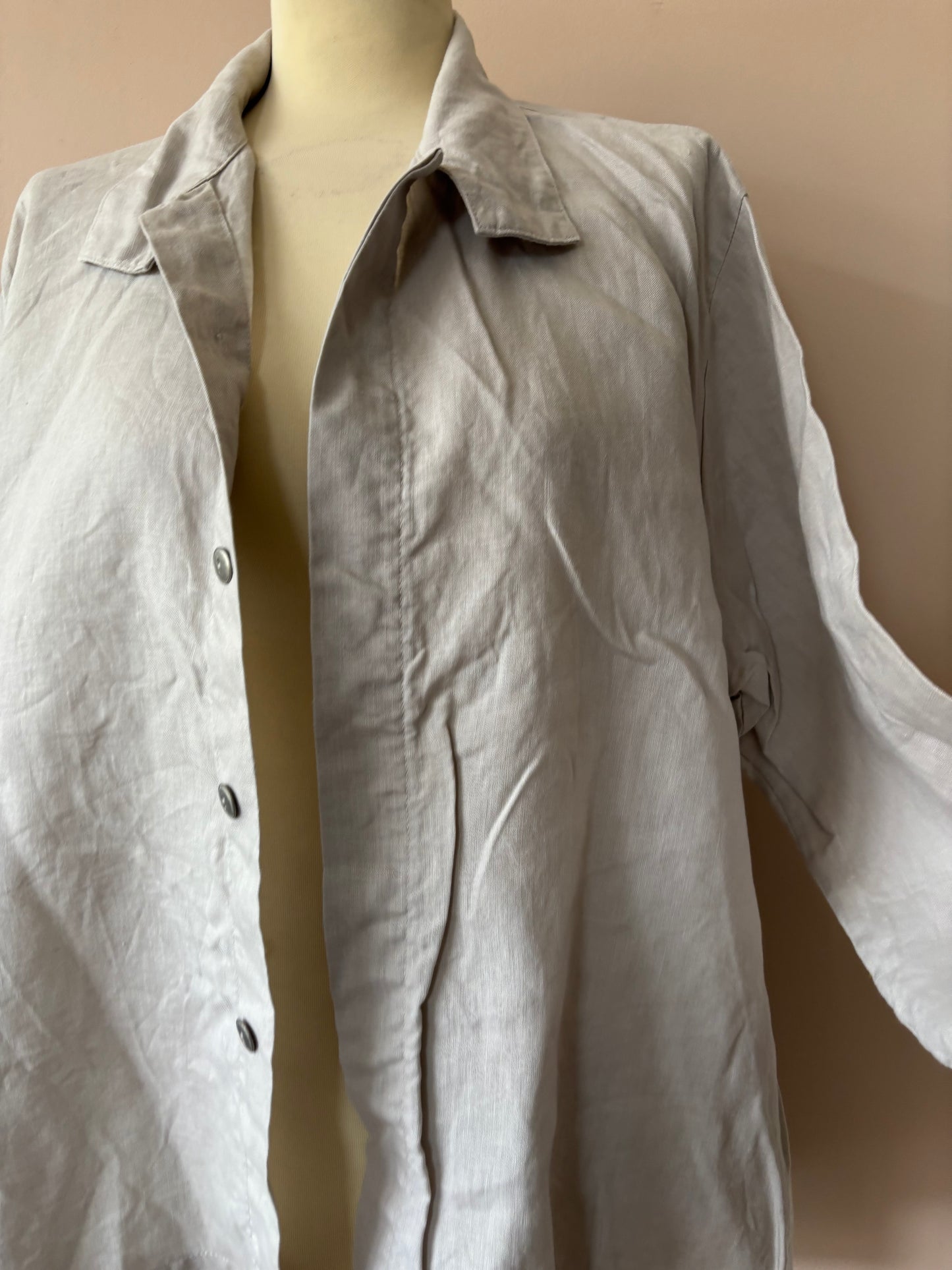 100% linen oversized shirt stone colour one size
