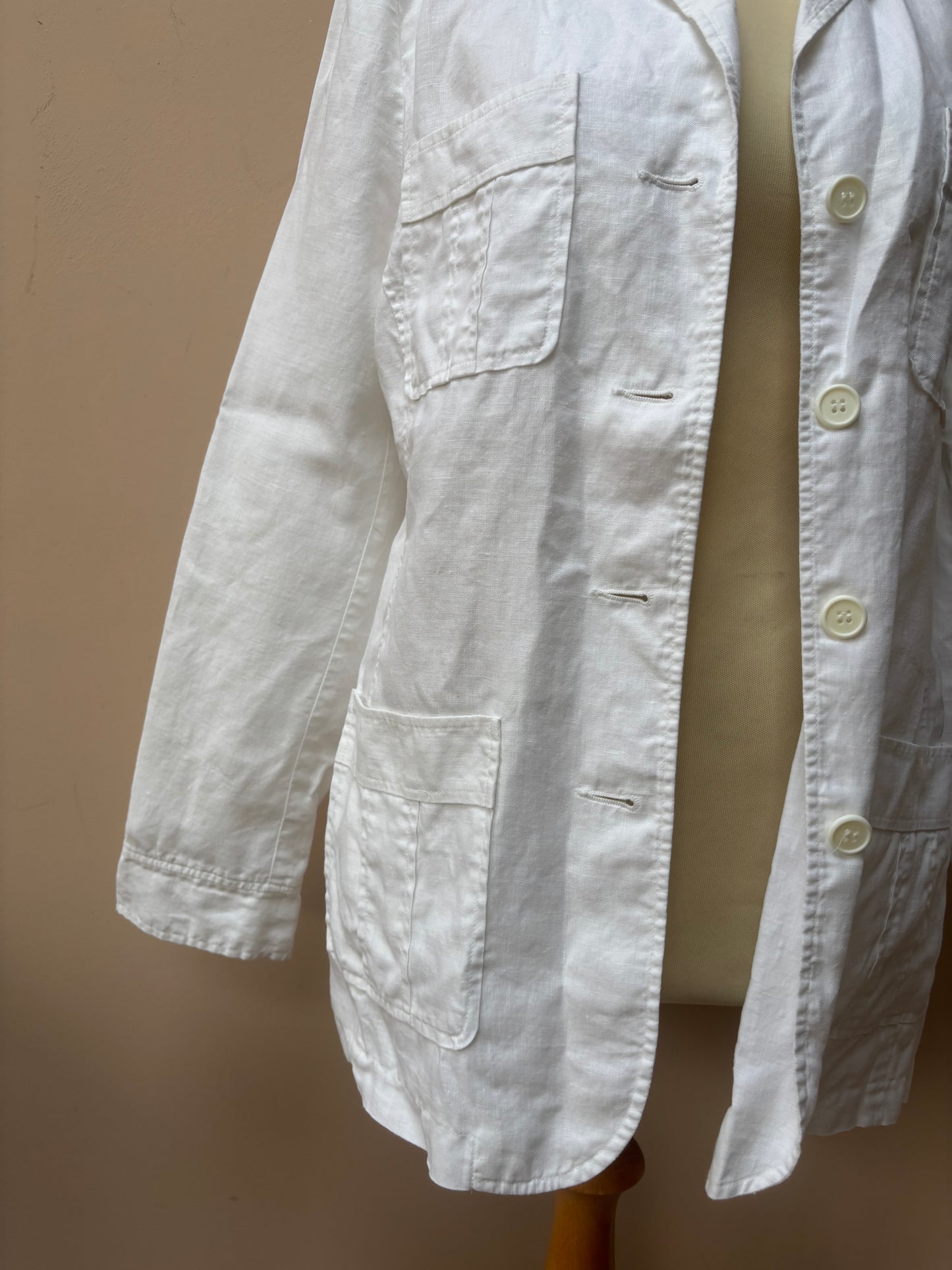 Vintage white 100% linen jacket size 12