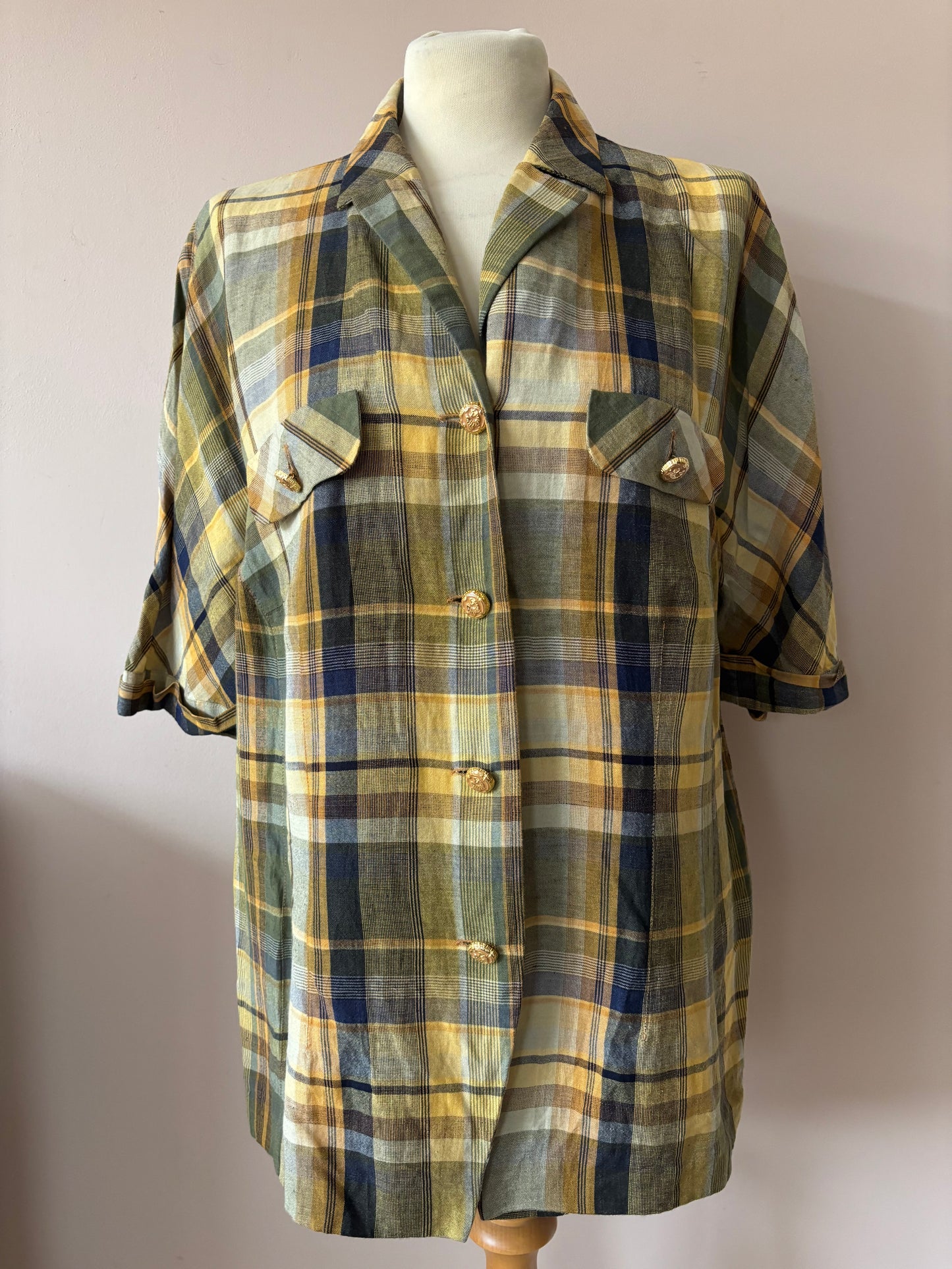 Vintage linen mix shirt size 12/14
