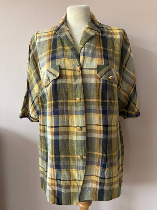 Vintage linen mix shirt size 12/14