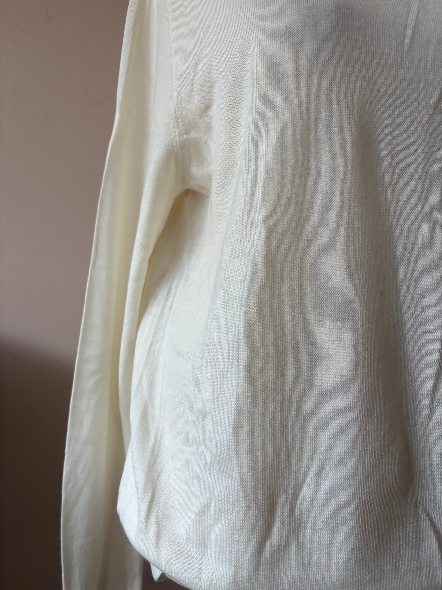 Cream merino mix polo neck jumper size 12/14