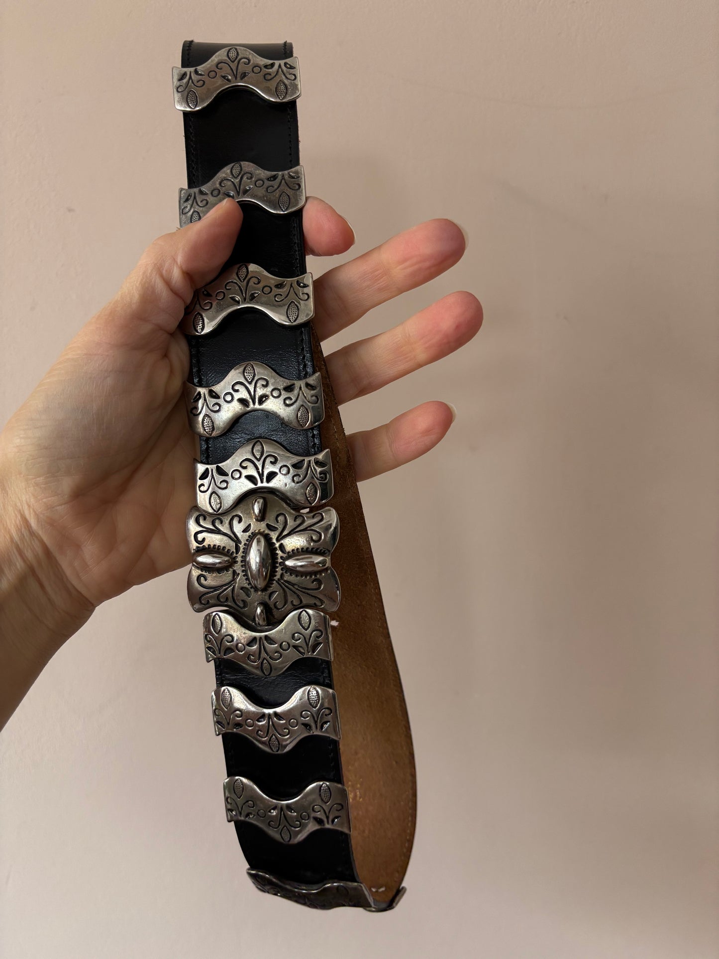 Vintage leather waist belt size Small