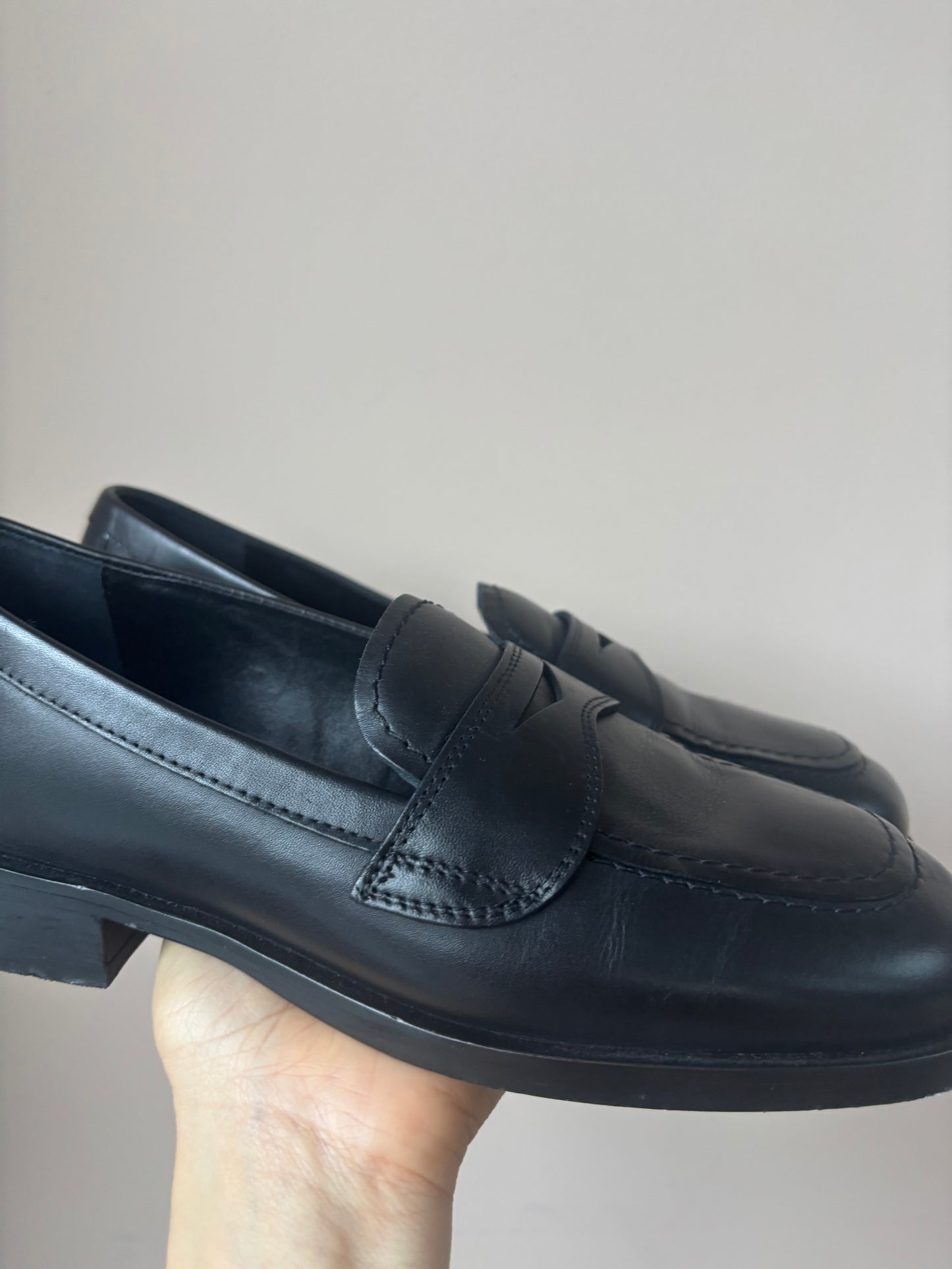 Black leather brogues size 5.5