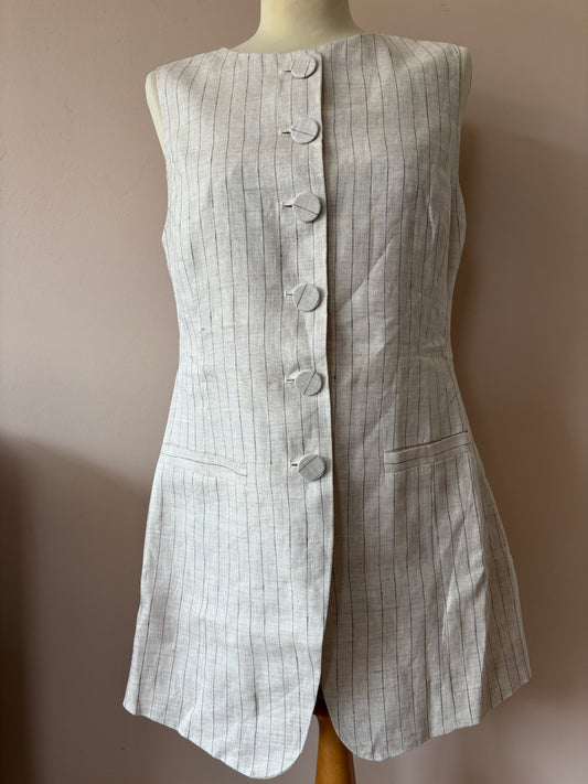100% linen long waistcoat size 12 BNWT