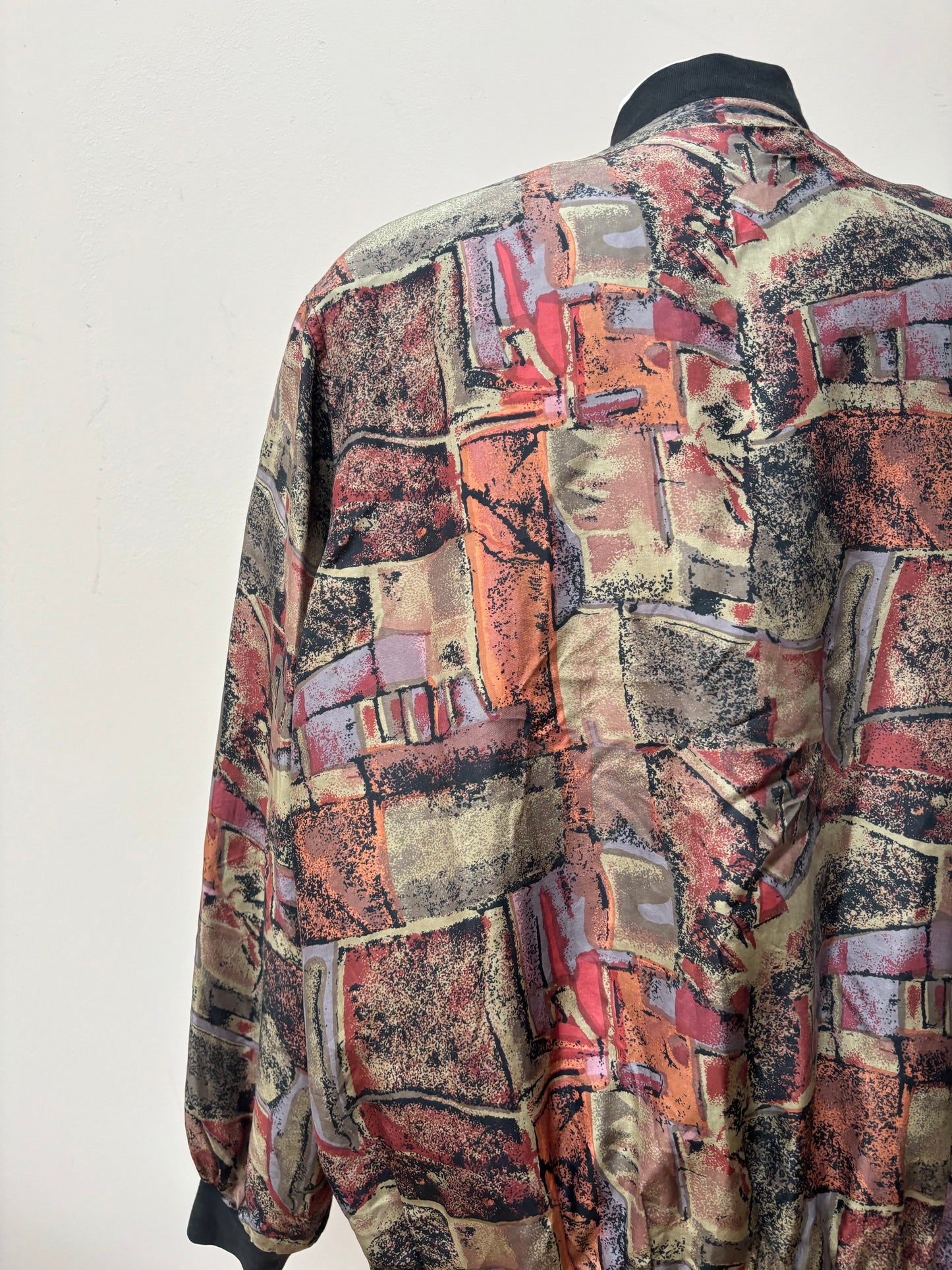 Vintage 100% silk bomber jacket size Medium